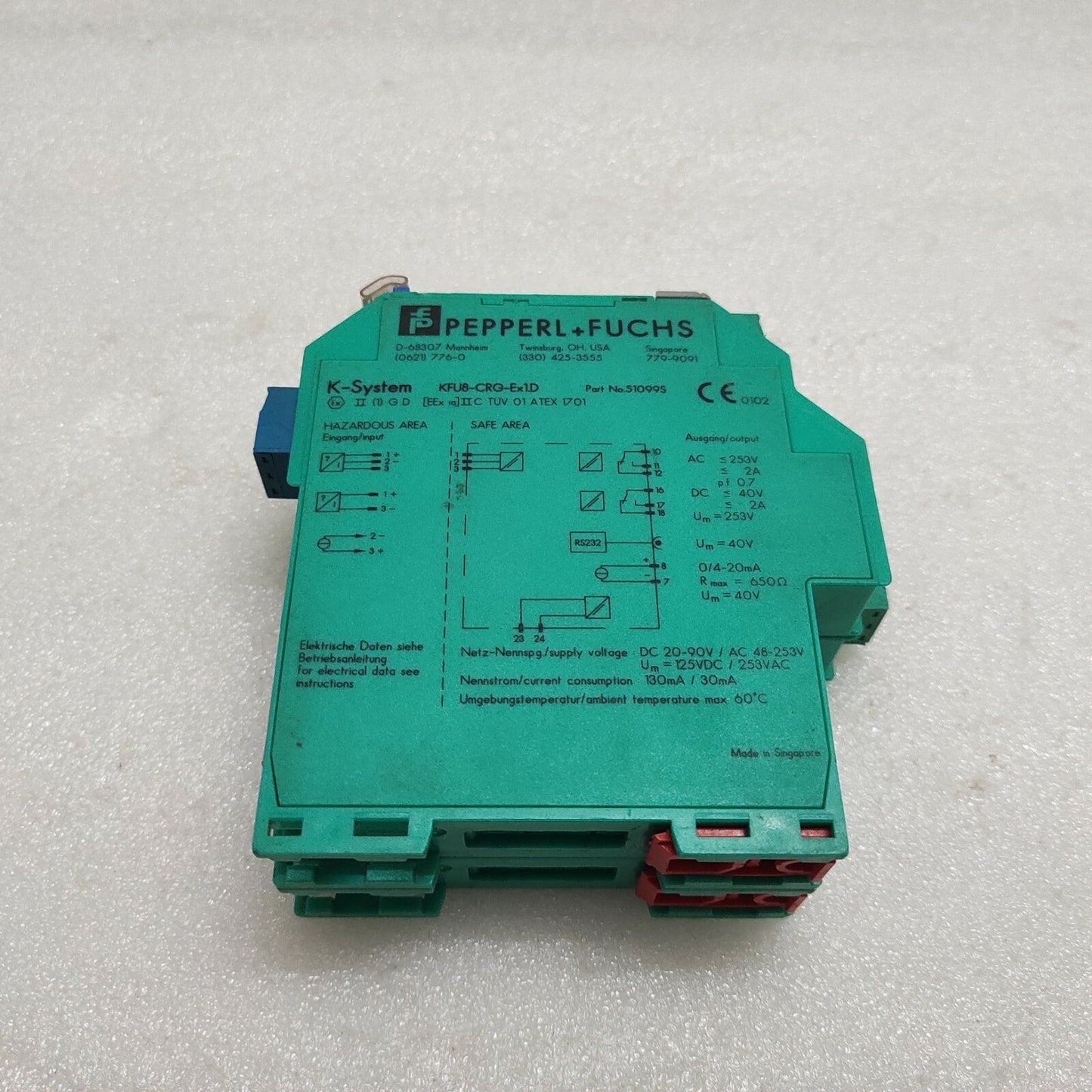 PEPPERL + FUCHS KFU8-CRG-EX1.D TRANSFORMER ISOLATED AMPLIFIER 51099S