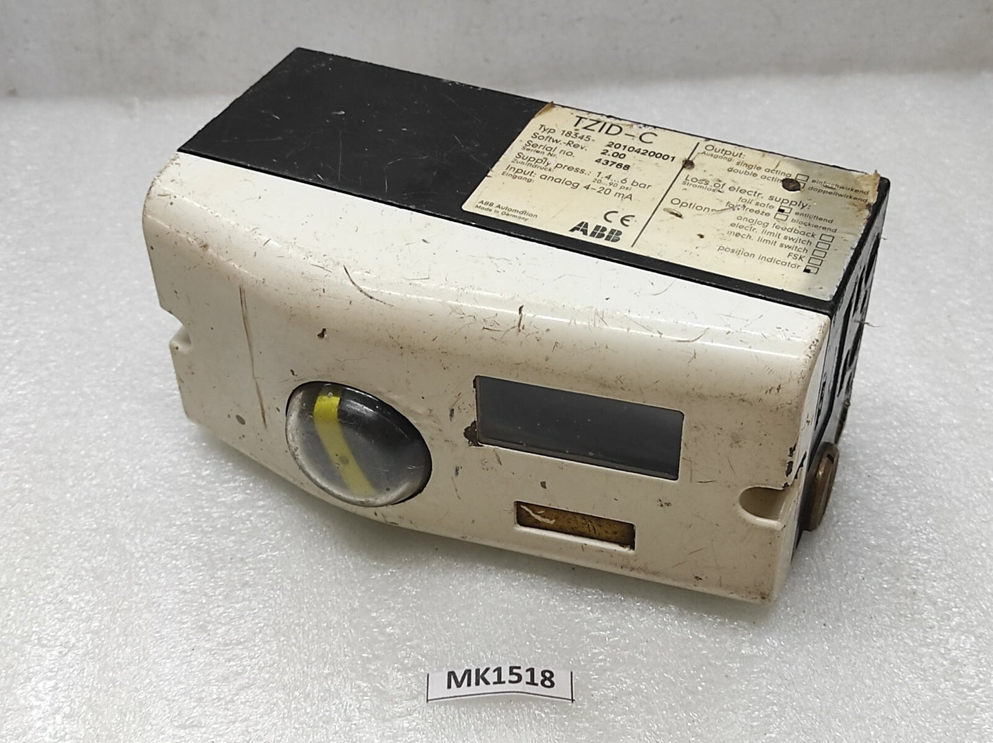 ABB TZID-C DIGITAL POSITIONER TYPE 18345-2010420001