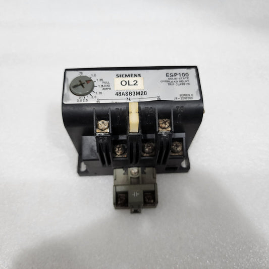 SIEMENS ESP 100 SOLID STATE OVERLOAD RELAY 48ASB3M20 0.75-3A