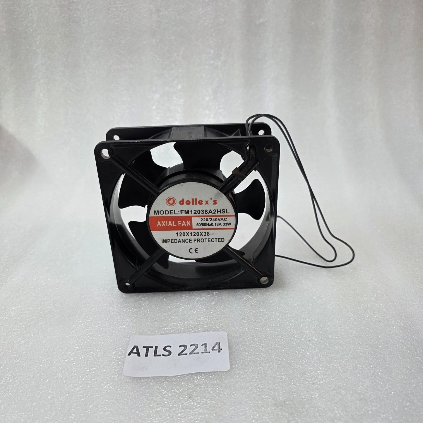 DOLLEX FM12038A2HSL AXIAL COOLING FAN 120X120X38MM | 220-240VAC | 33W | INDUSTRI