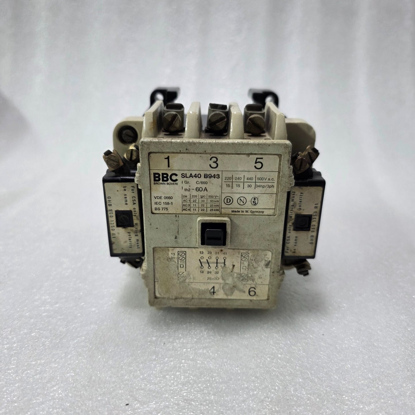 BBC BROWN BOVERI SLA40 B943 AC CONTACTOR 60A | 3 PHASE MOTOR CONTACTOR 220/380V