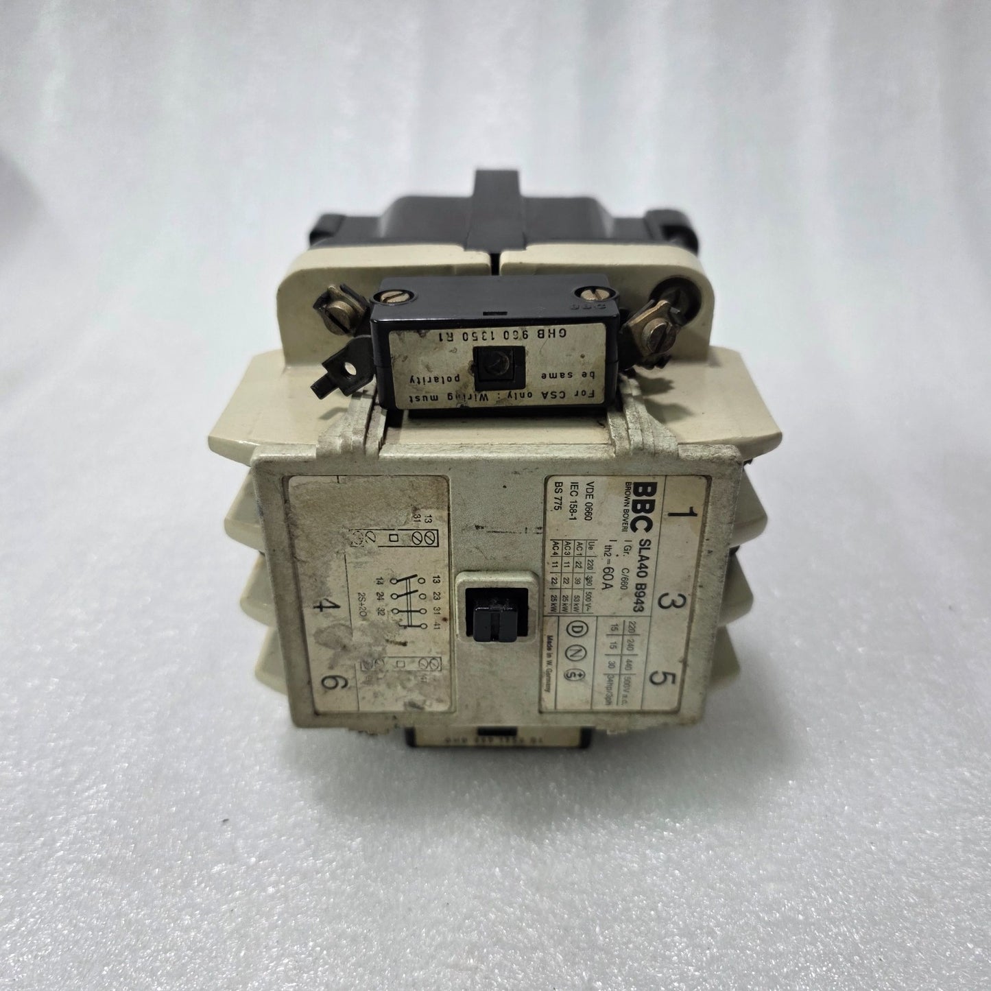 BBC BROWN BOVERI SLA40 B943 AC CONTACTOR 60A | 3 PHASE MOTOR CONTACTOR 220/380V