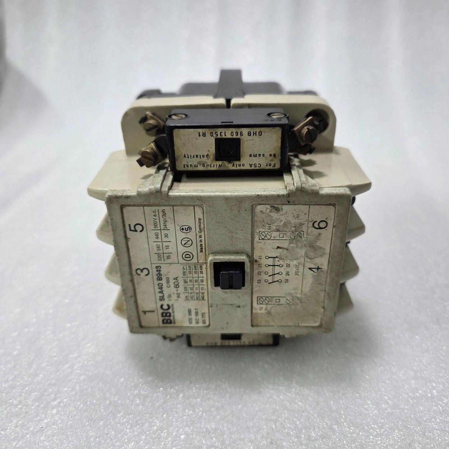 BBC BROWN BOVERI SLA40 B943 AC CONTACTOR 60A | 3 PHASE MOTOR CONTACTOR 220/380V