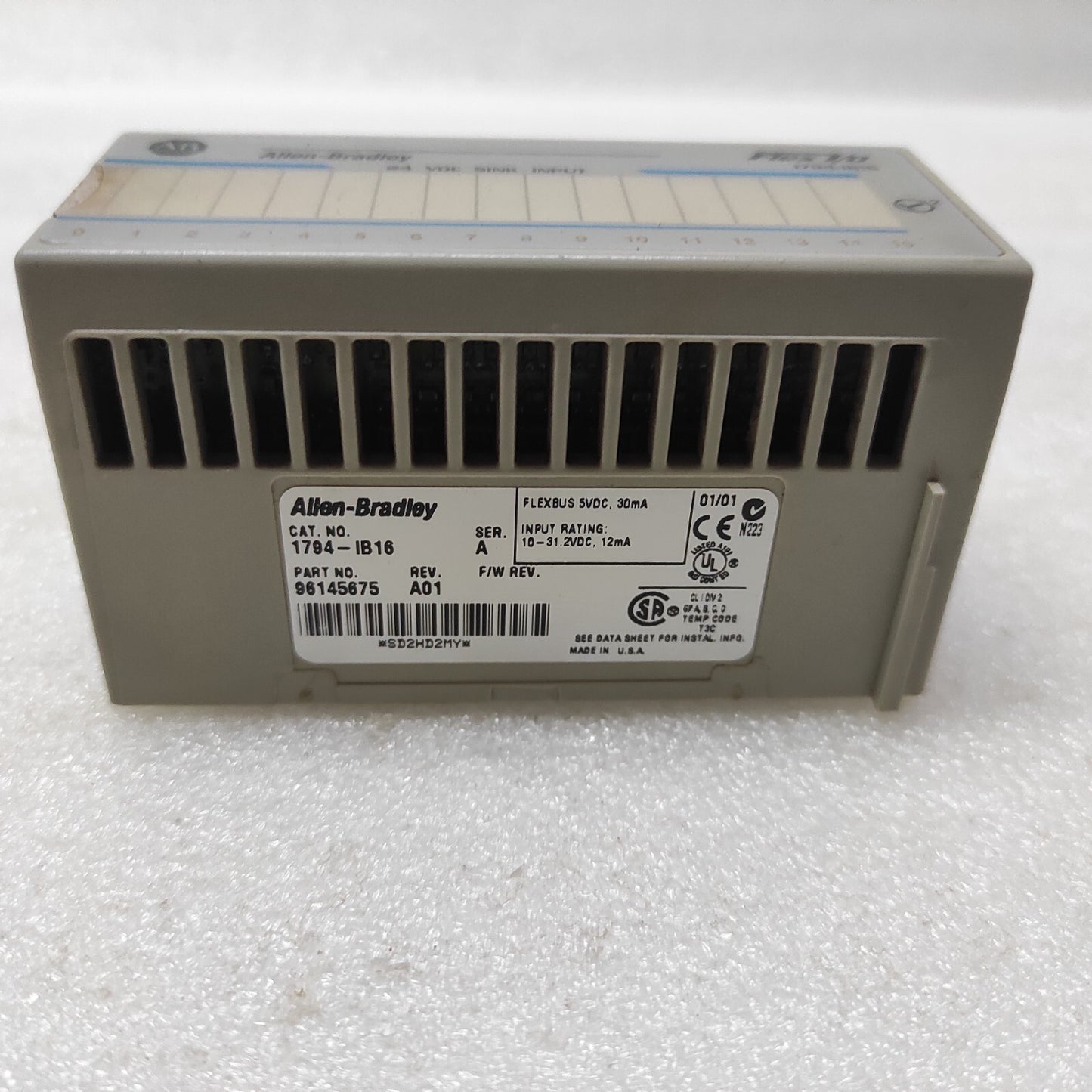 ALLEN BRADLEY FLEX I/O CAT 1794-IB16 96145675 DIGITAL INPUT MODULE 1794-TB2 9615