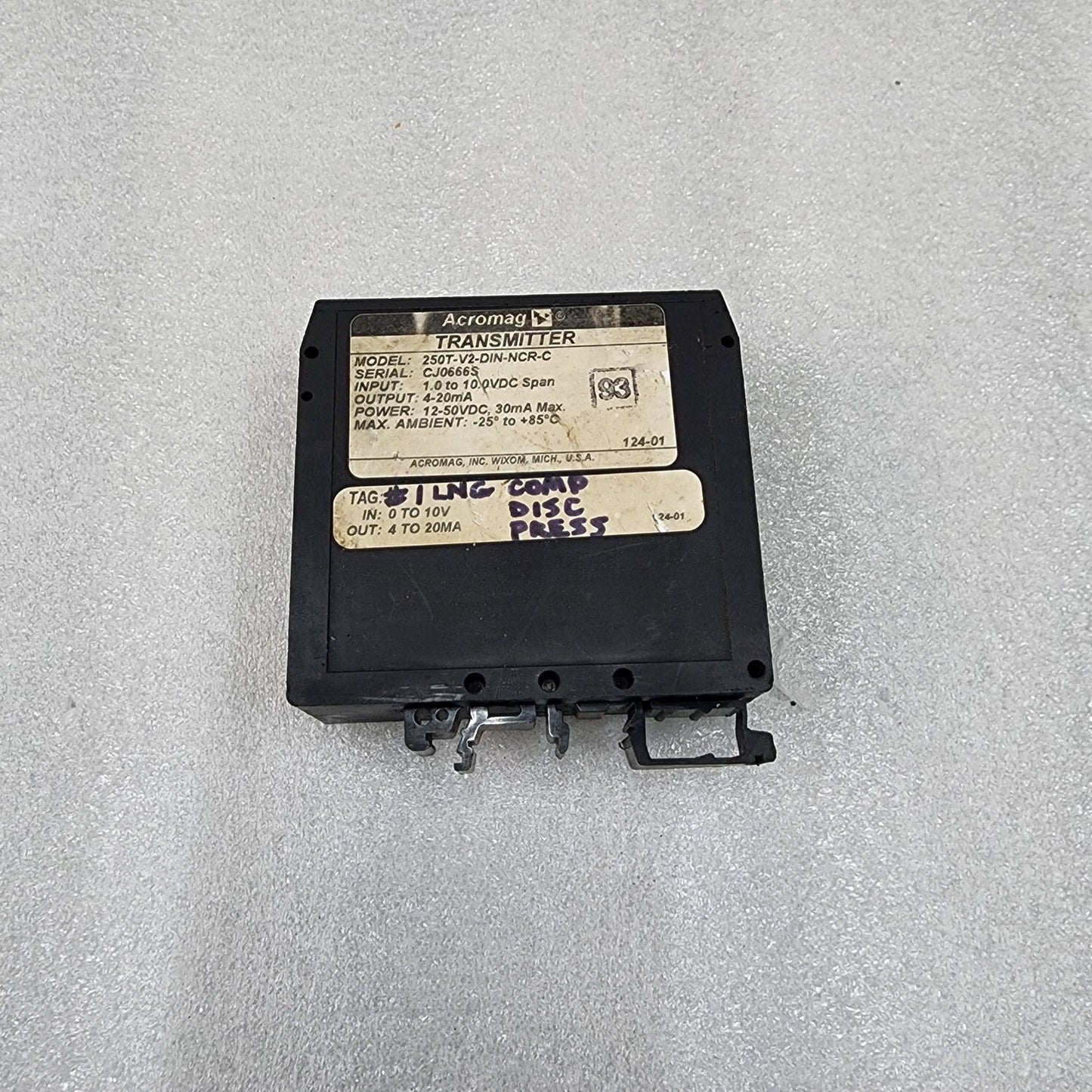 ACROMAG 250T-V2-DIN-NCR-C TRANSMITTER 12-50VDC