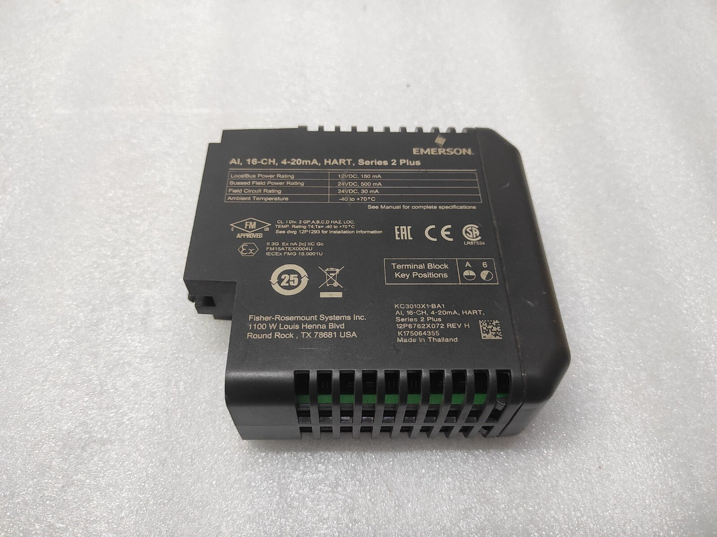 EMERSON KC3010X1-BA1 ANALOG INPUT MODULE