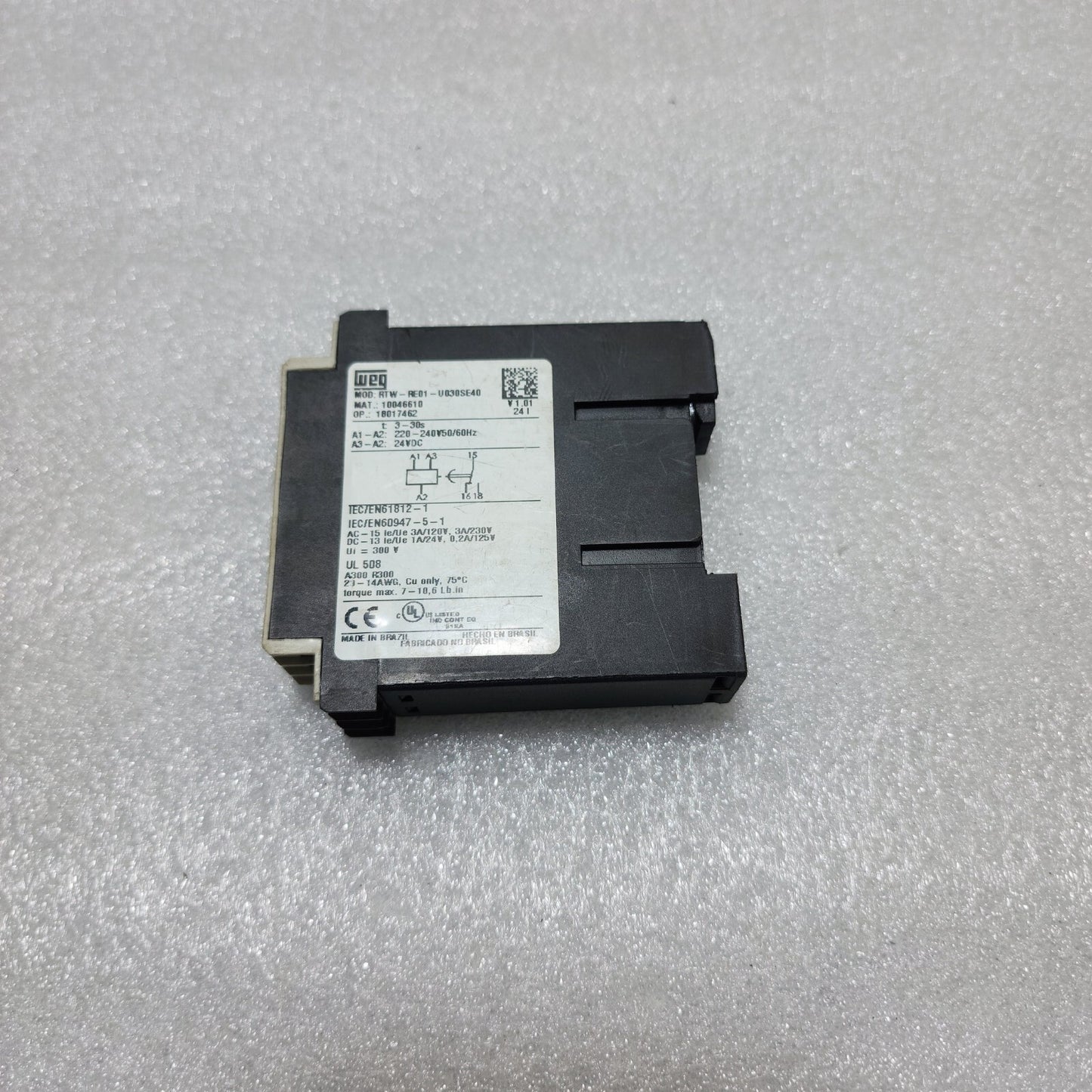 WEG RTW-RE01-U030SE40 TEMPERATURE RELAY 10046610