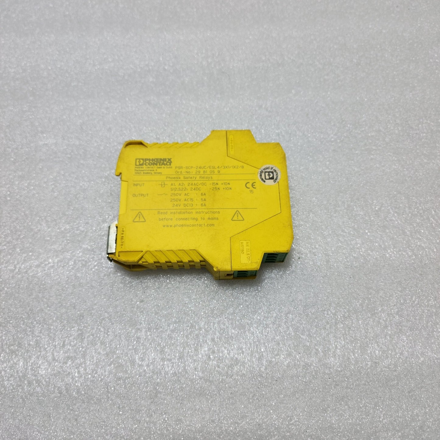PHOENIX CONTACT PSR-SCP-24UC/ESL4/3X1/1X2/B SAFETY RELAY 2981059