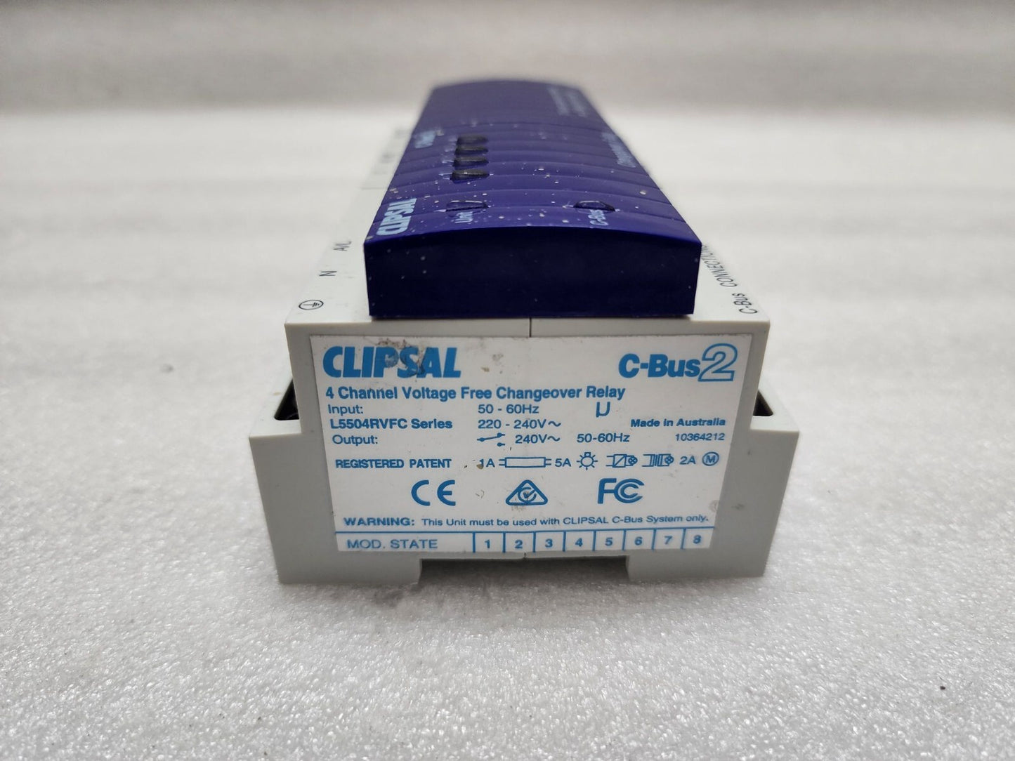 CLIPSAL L5504RVFC 4-CHANNEL VOLTAGE FREE CHANGEOVER RELAY 220-240V