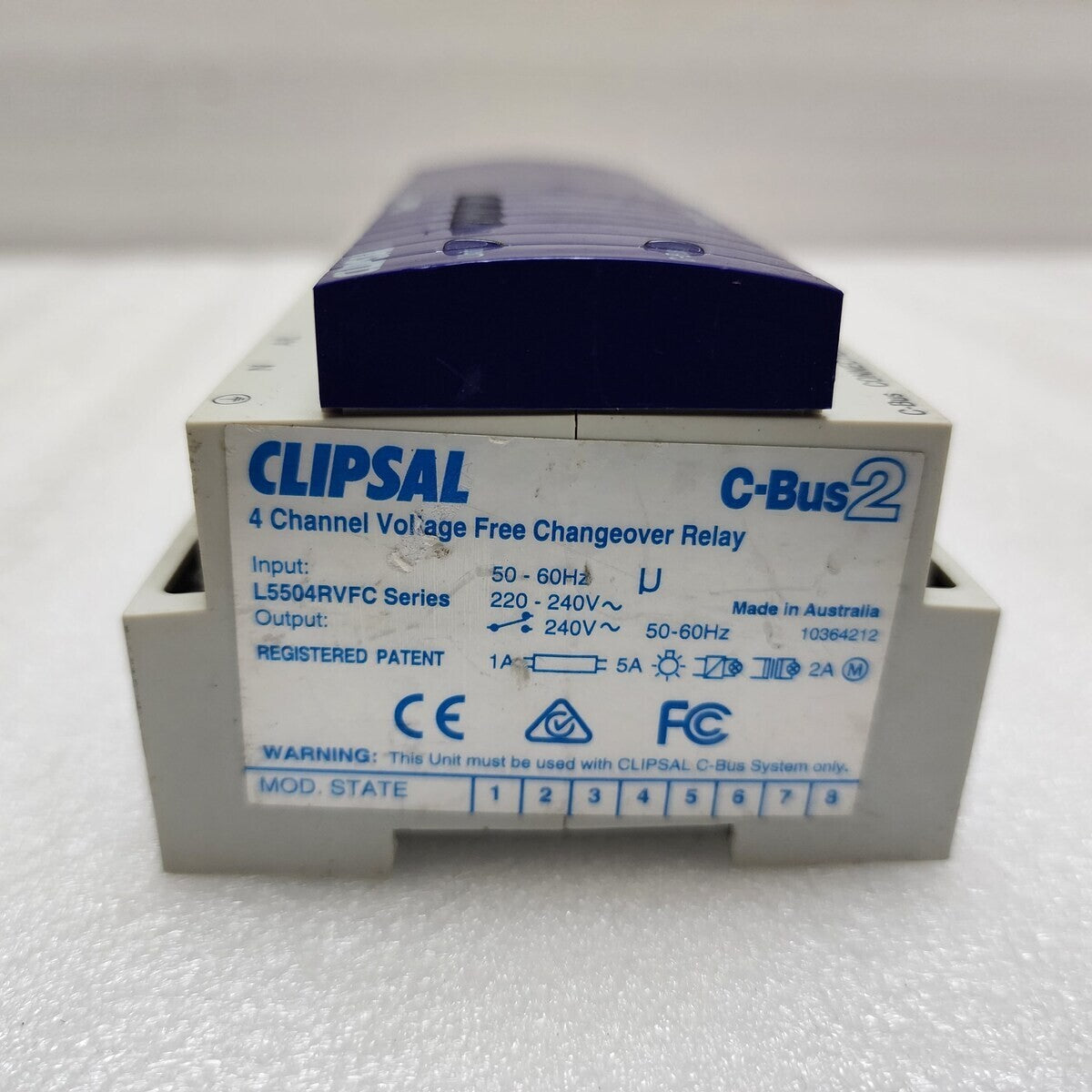 CLIPSAL L5504RVFC 4-CHANNEL VOLTAGE FREE CHANGEOVER RELAY 220-240V