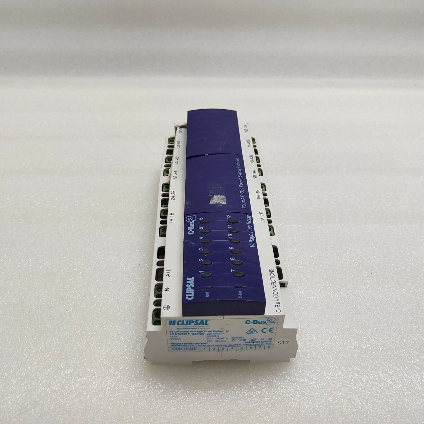 CLIPSAL C-BUS2 L5512RVF 12-CHANNEL VOLTAGE FREE RELAY 220-240V FOR PARTS
