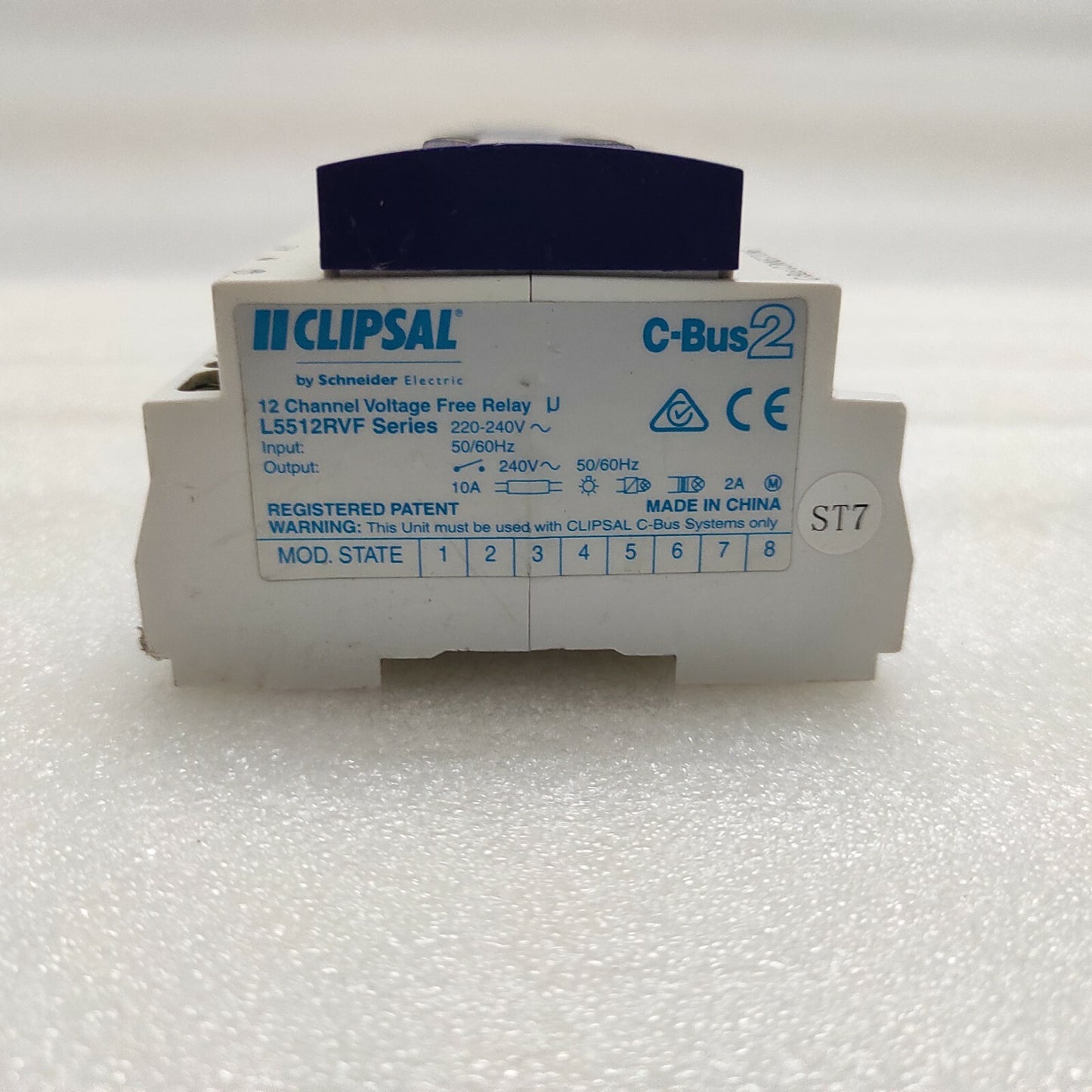 CLIPSAL C-BUS2 L5512RVF 12-CHANNEL VOLTAGE FREE RELAY 220-240V FOR PARTS