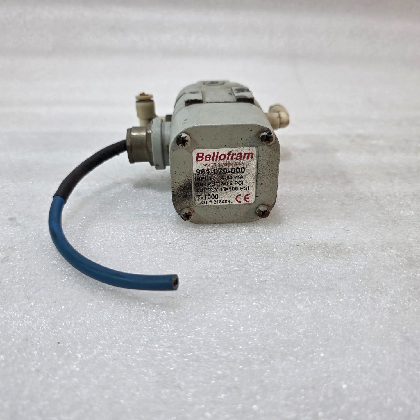 BELLOFRAM T-1000 I/P PRESSURE TRANSDUCER 4–20MA TO 3–15 PSI CONVERTER 961-070-00