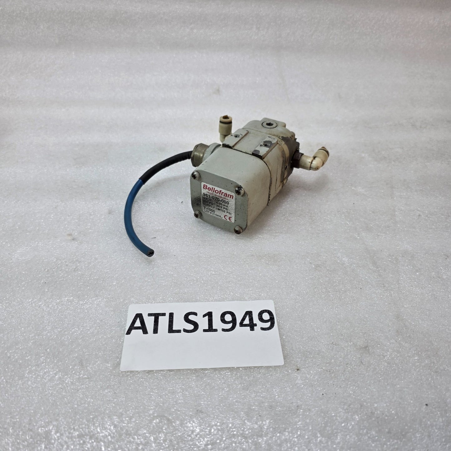BELLOFRAM T-1000 I/P PRESSURE TRANSDUCER 4–20MA TO 3–15 PSI CONVERTER 961-070-00