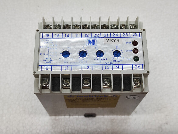 Multitek M200-V33W Voltage Relay 3-Phase 3-Wire Voltage Over Current Trip