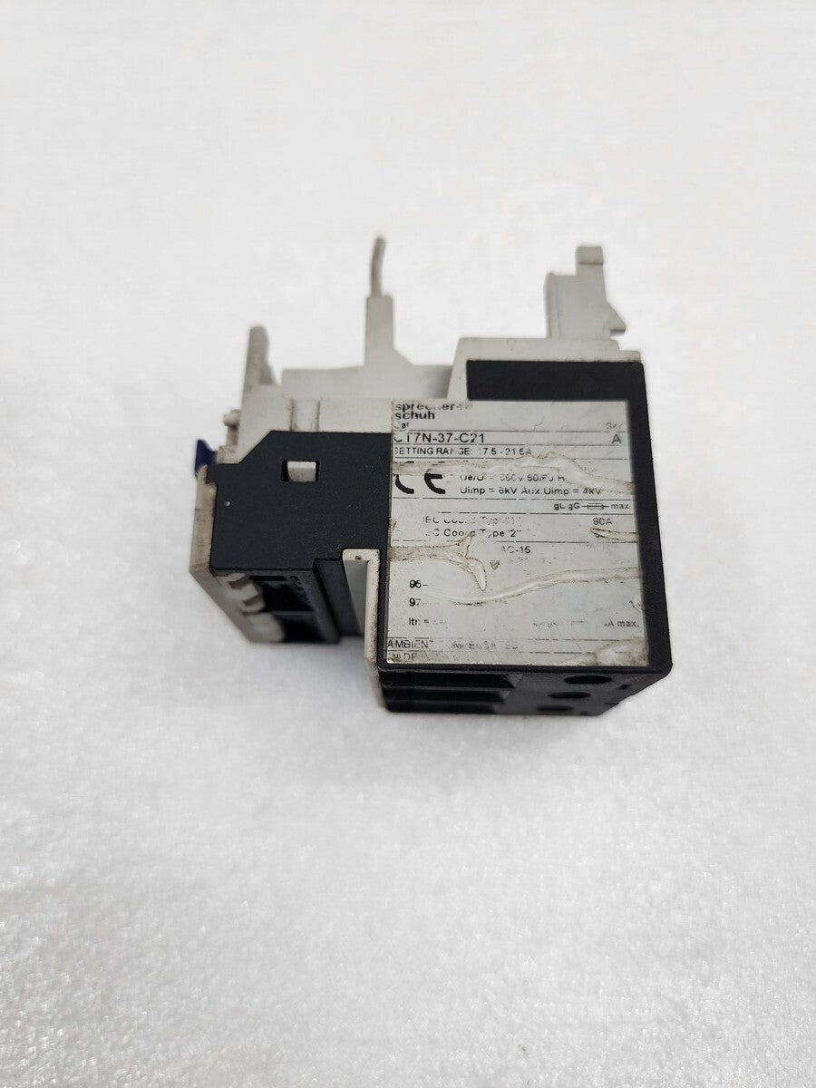 SPRECHER + SCHUH CT7N-37-C21 SER A OVERLOAD RELAY 17.5-21.5A