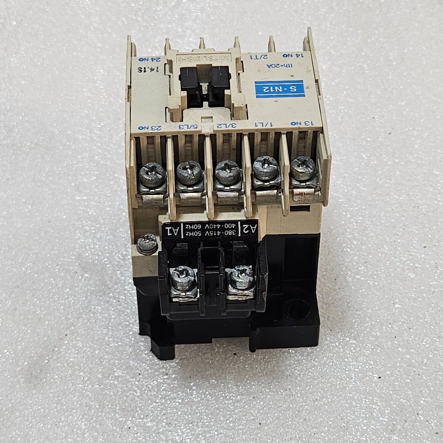 2 UNIT X MITSUBISHI S-N12 MAGNETIC CONTACTOR 20A 3-POLE  380-415V AC LOT OF 2