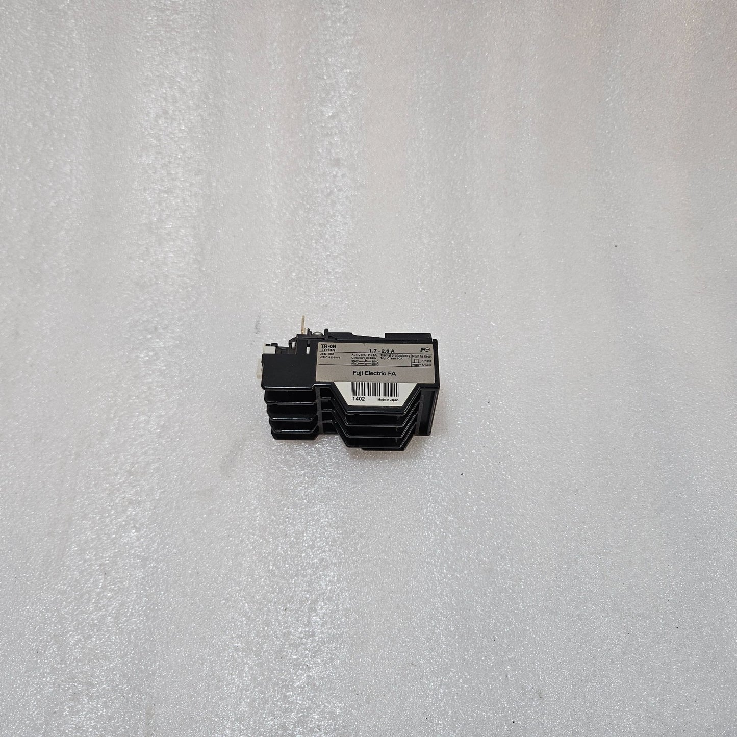 FUJI ELECTRIC TR-ON TR13N THERMAL OVERLOAD RELAY 1.7–2.6A MOTOR PROTECTION RELAY