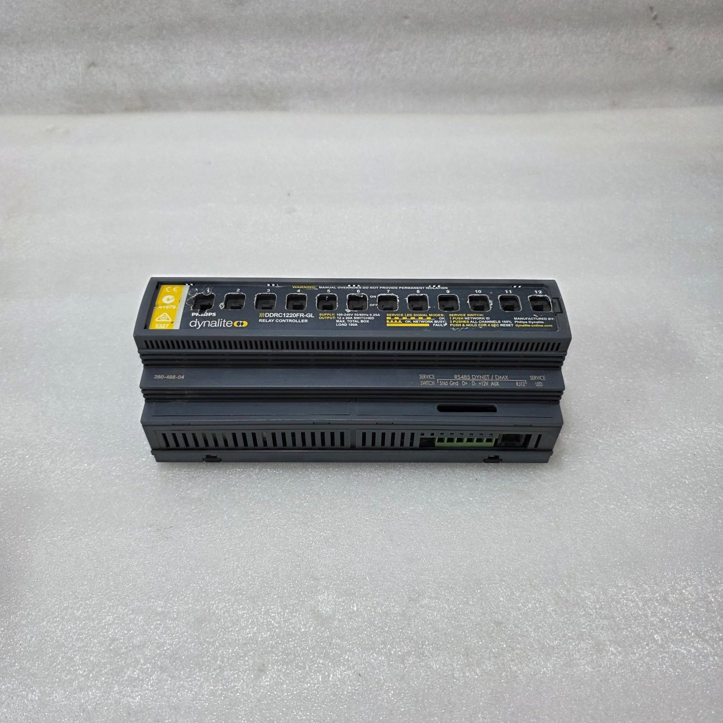 PHILIPS DYNALITE DDRC1220FR-GL RELAY CONTROLLER – 12 CHANNEL LIGHTING CONTROL