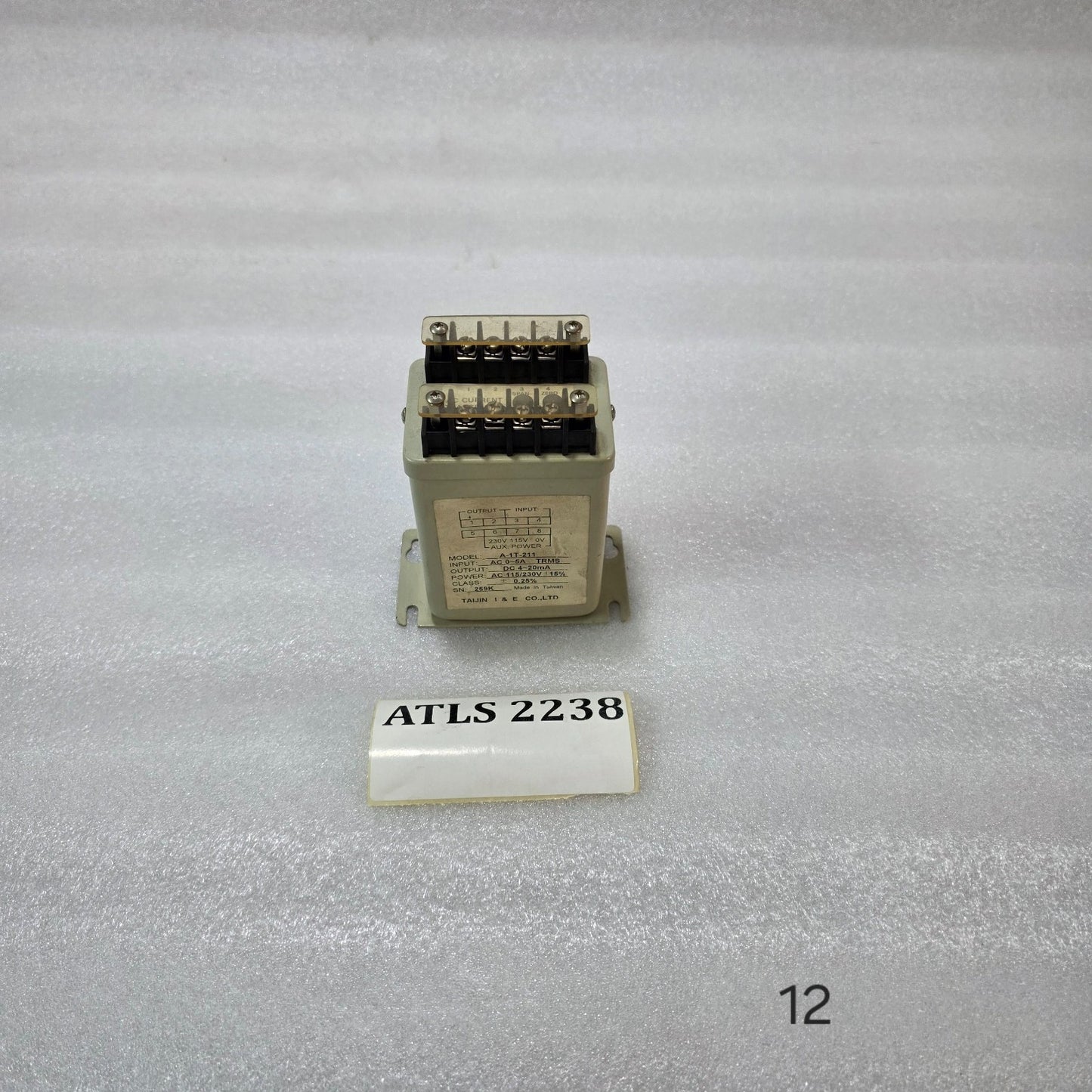 TAIJIN A-1T-211 AC CURRENT TRANSDUCER – 0–5A TRMS INPUT TO 4–20MA OUTPUT, 115/23