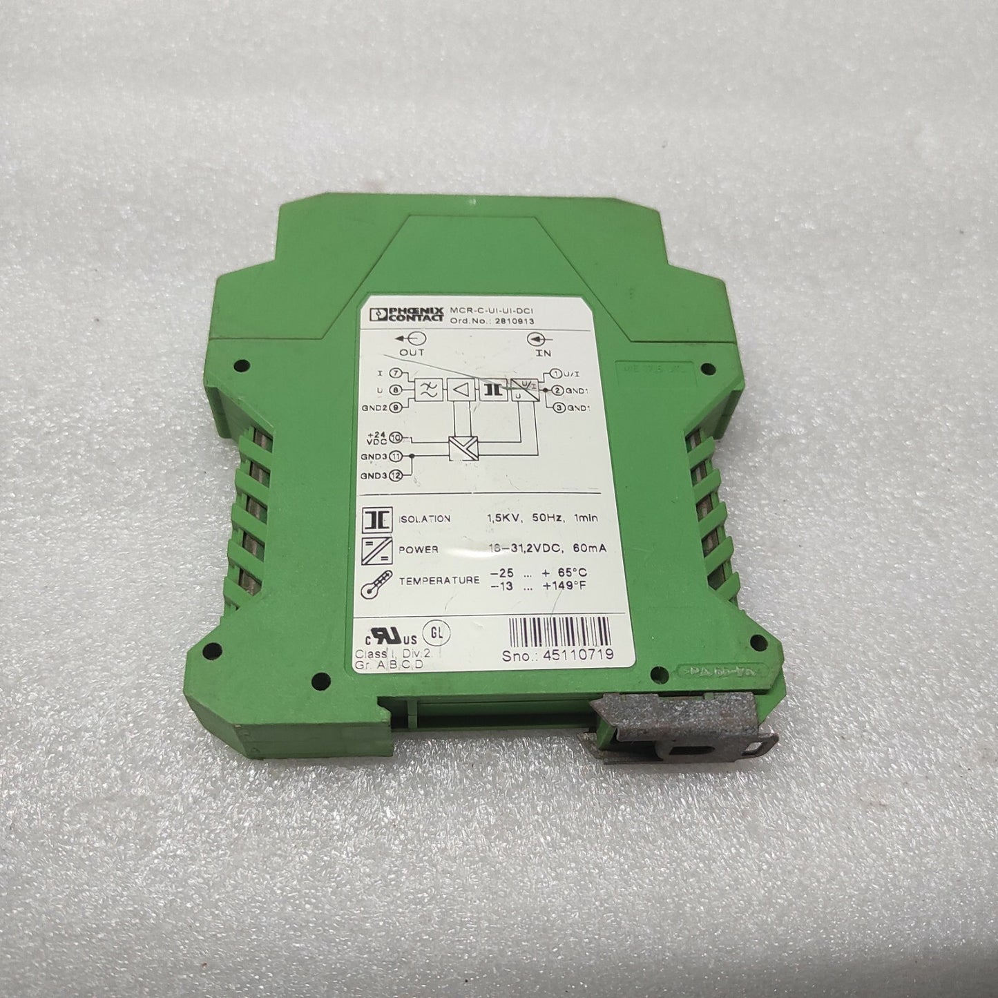 PHOENIX CONTACT MCR-C-UI-UI-DCI CONVERTER 2810913