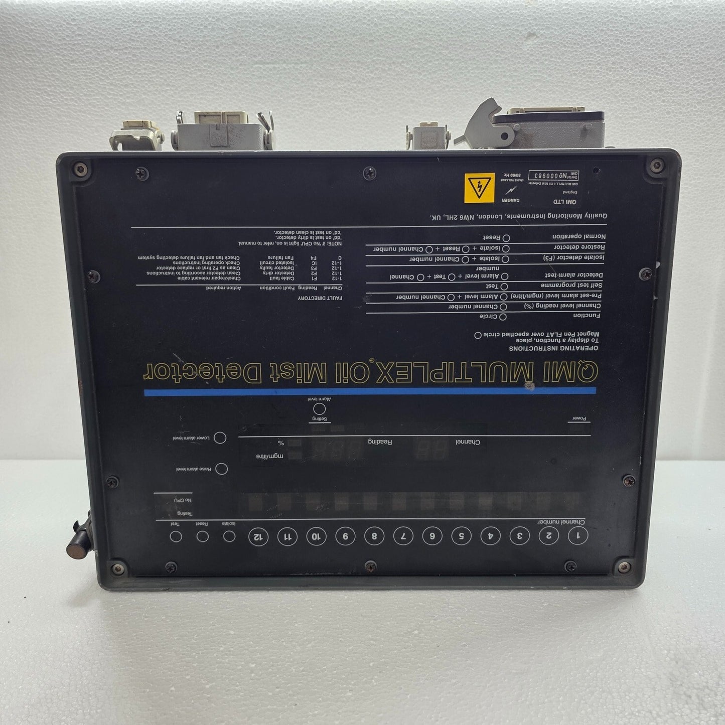 QMI MULTIPLEX OIL MIST DETECTOR ALARM PANEL
