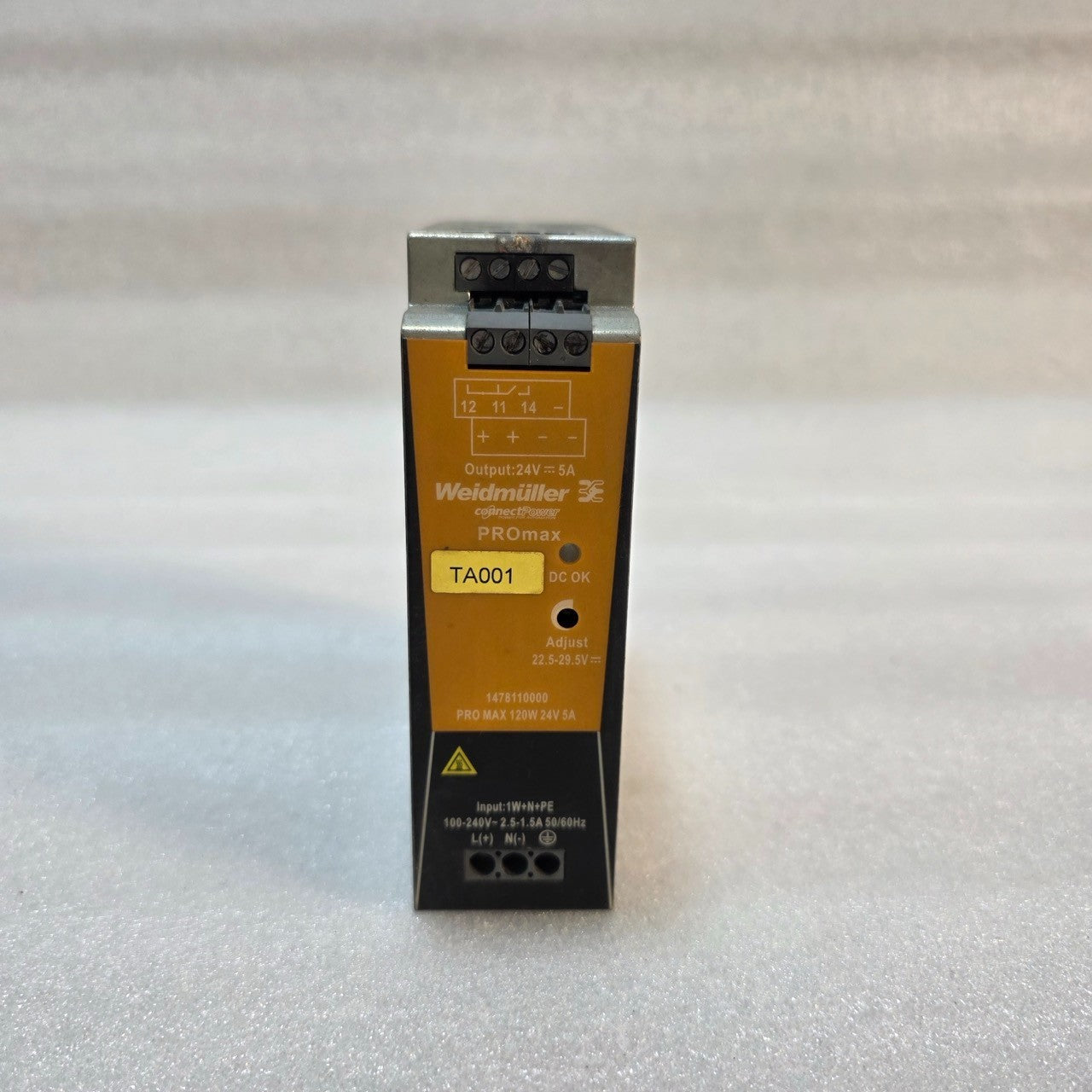 WEIDMÜLLER PRO MAX 120W 24V 5A SWITCHING POWER SUPPLY 1478110000