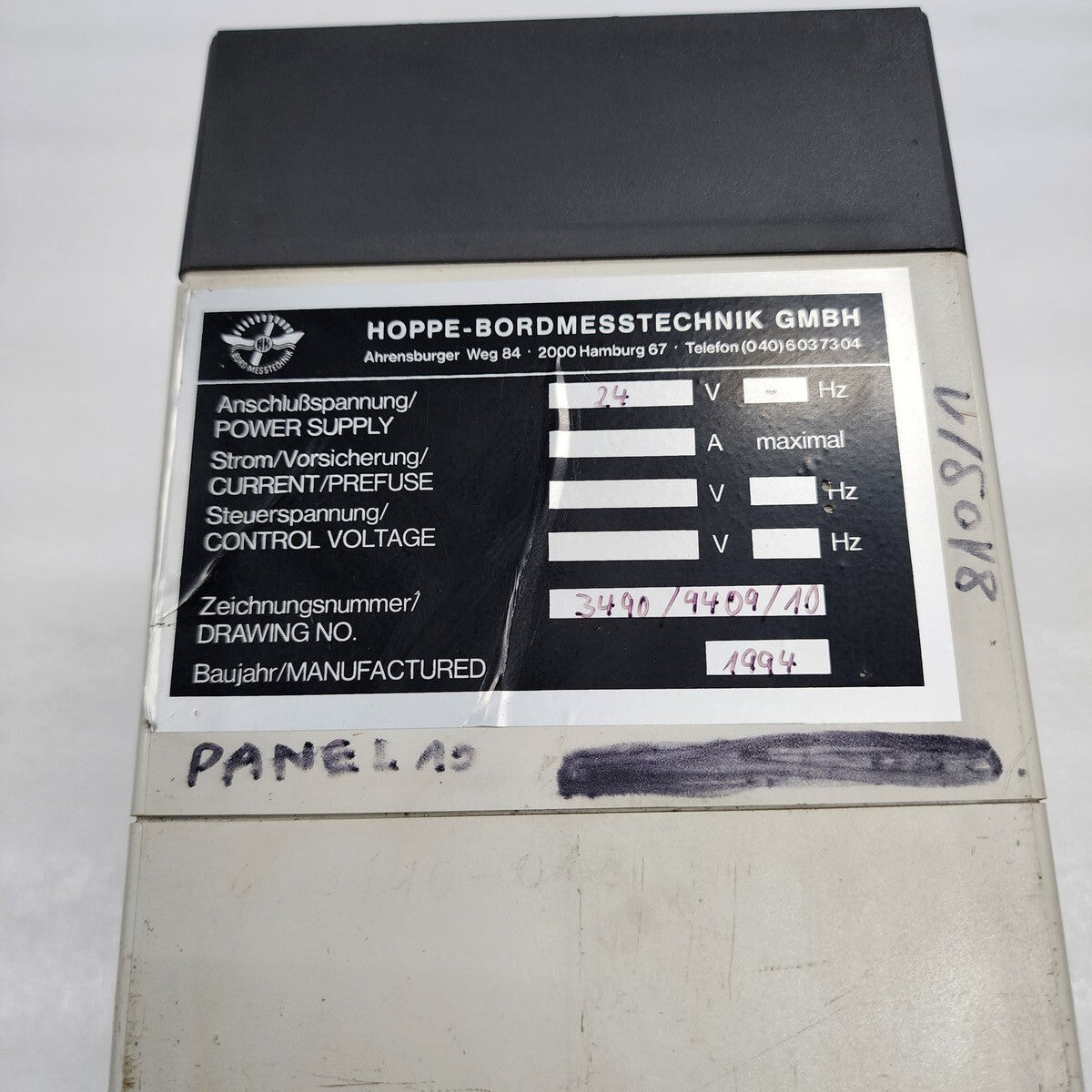 HOPPE BORDMESSTECHNIK EMERGENCY FIRE PUMP 24V 3490/9409/10