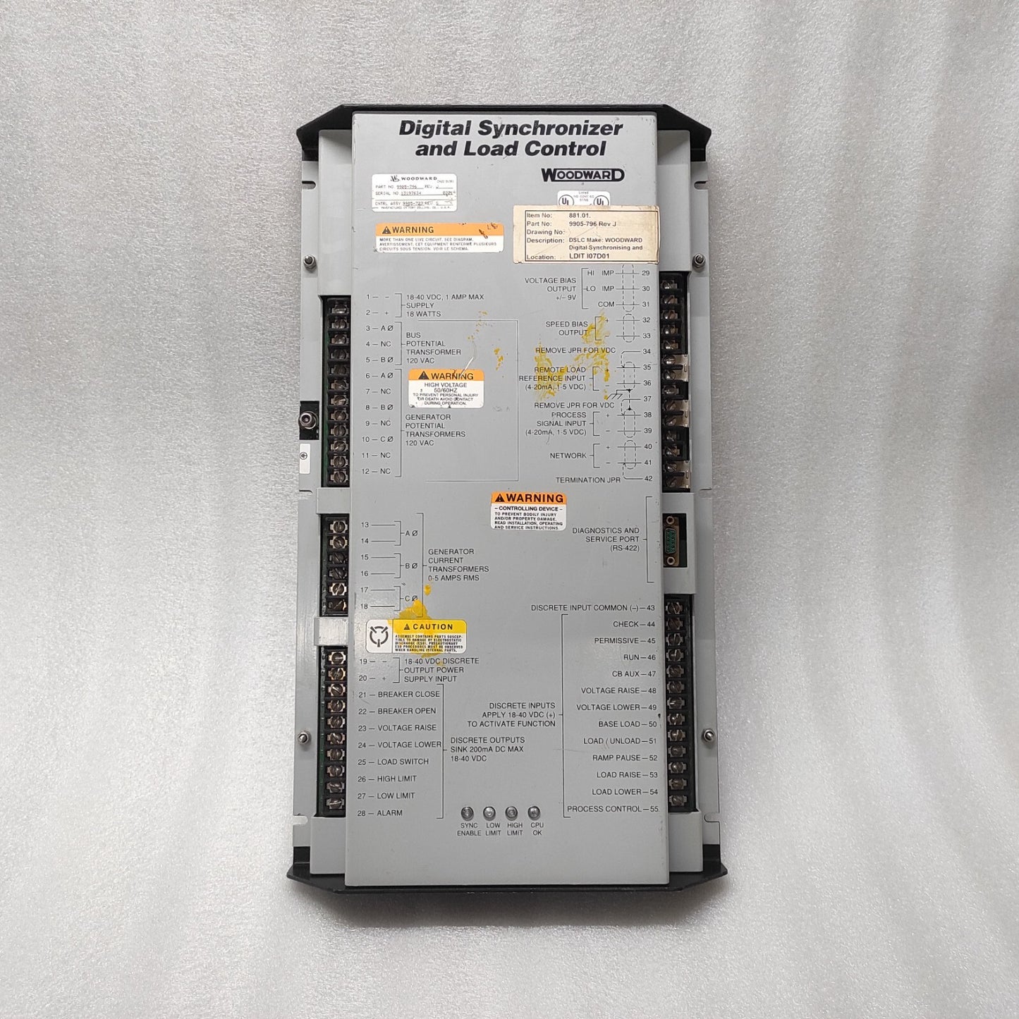WOODWARD 9905-796 DIGITAL SYNCHRONIZER AND LOAD CONTROL