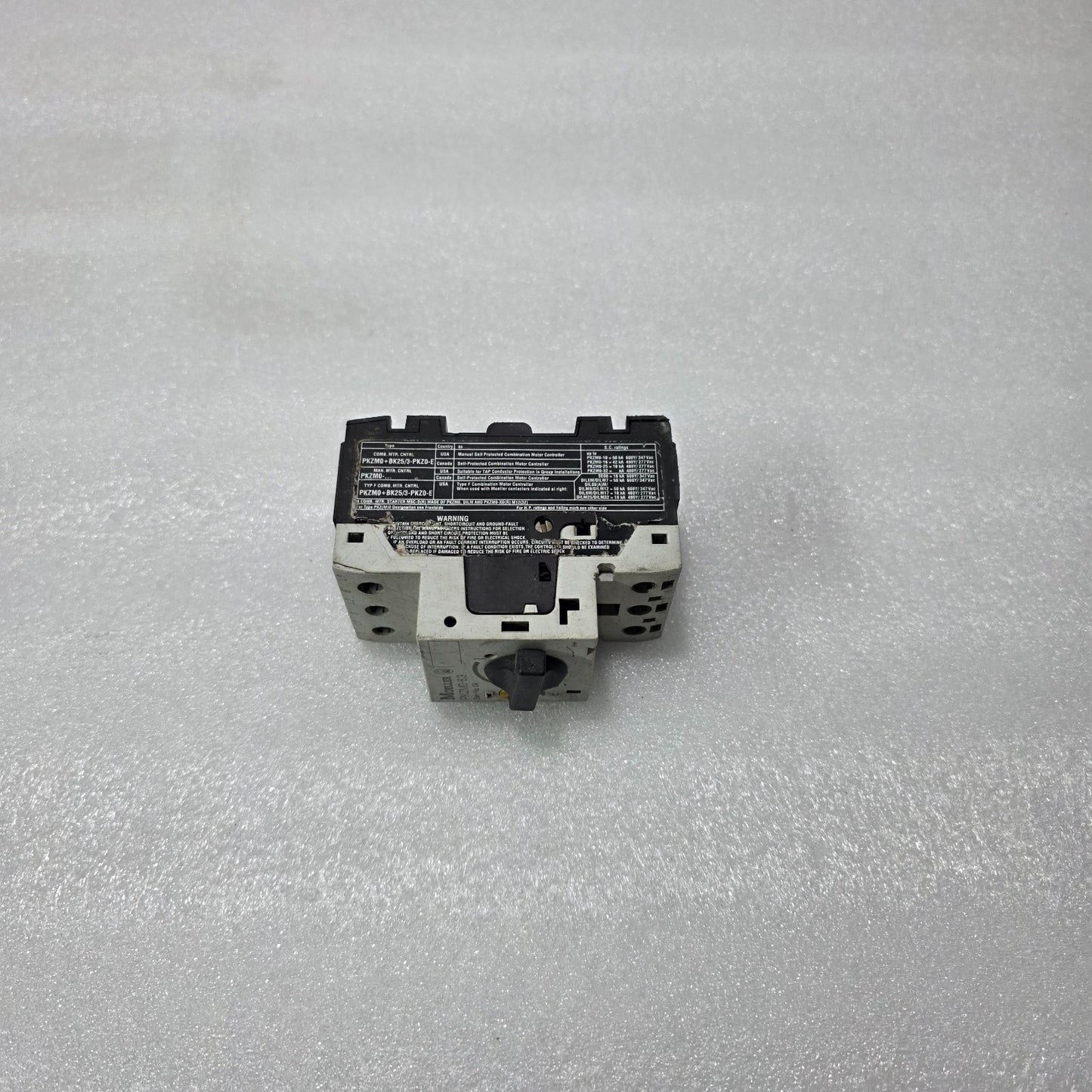MOELLER PKZM0-6.3 MOTOR PROTECTION CIRCUIT BREAKER 4–6.3A MANUAL MOTOR STARTER
