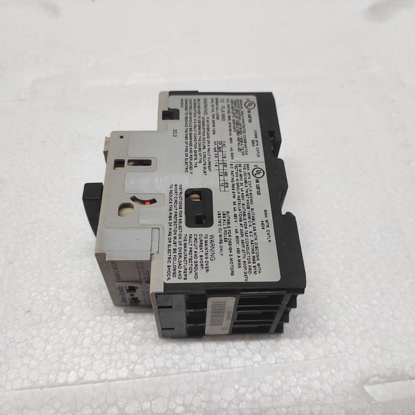 ALLEN BRADLEY CAT 140M-C2E-C10 CIRCUIT BREAKER MOTOR PROTECTION