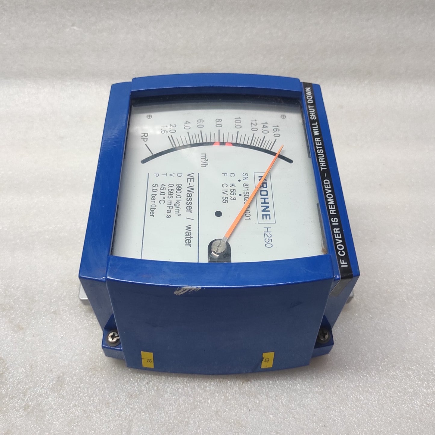 KROHNE H250 VARIABLE AREA FLOWMETER H250/RR/M9/K2 78BAR