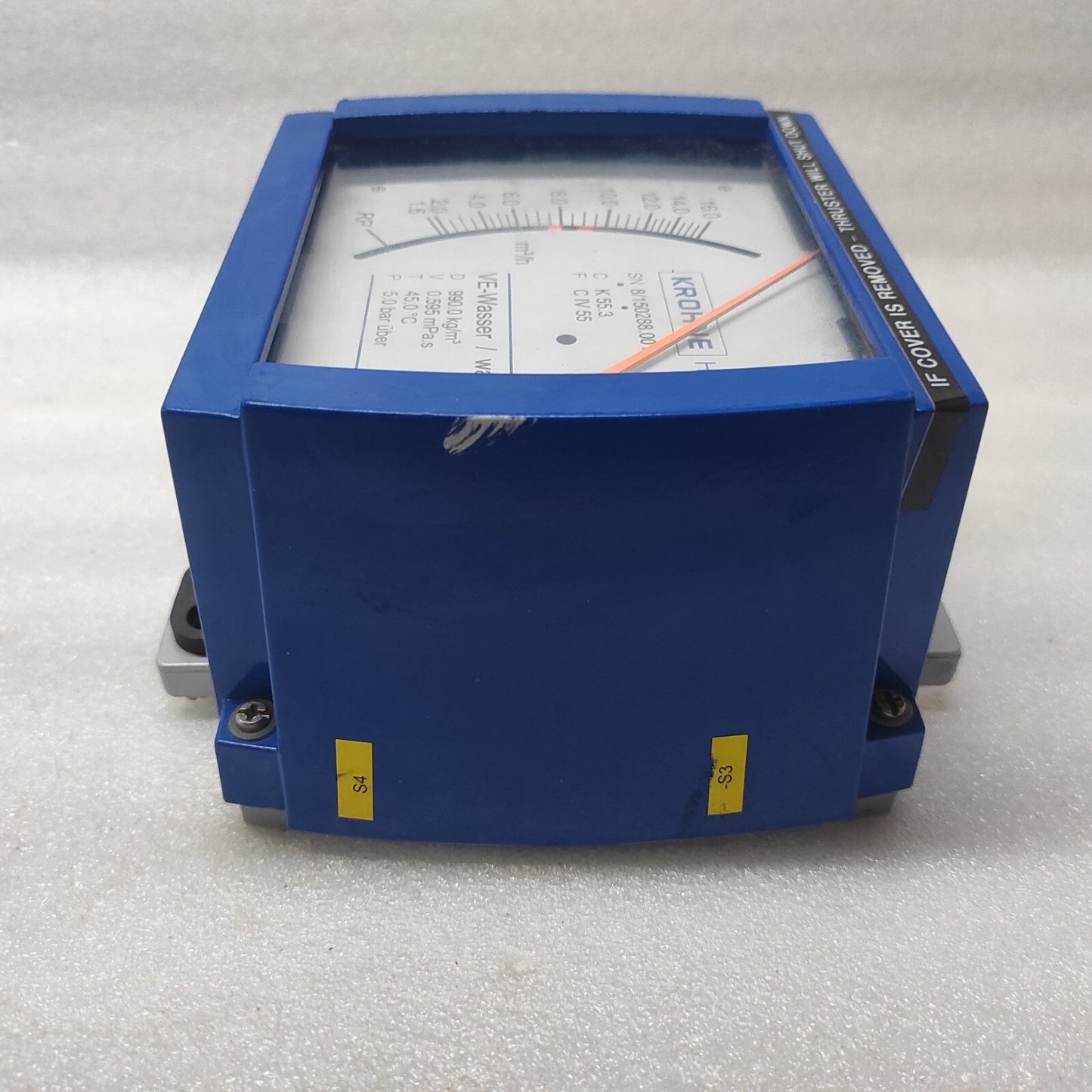 KROHNE H250 VARIABLE AREA FLOWMETER H250/RR/M9/K2 78BAR