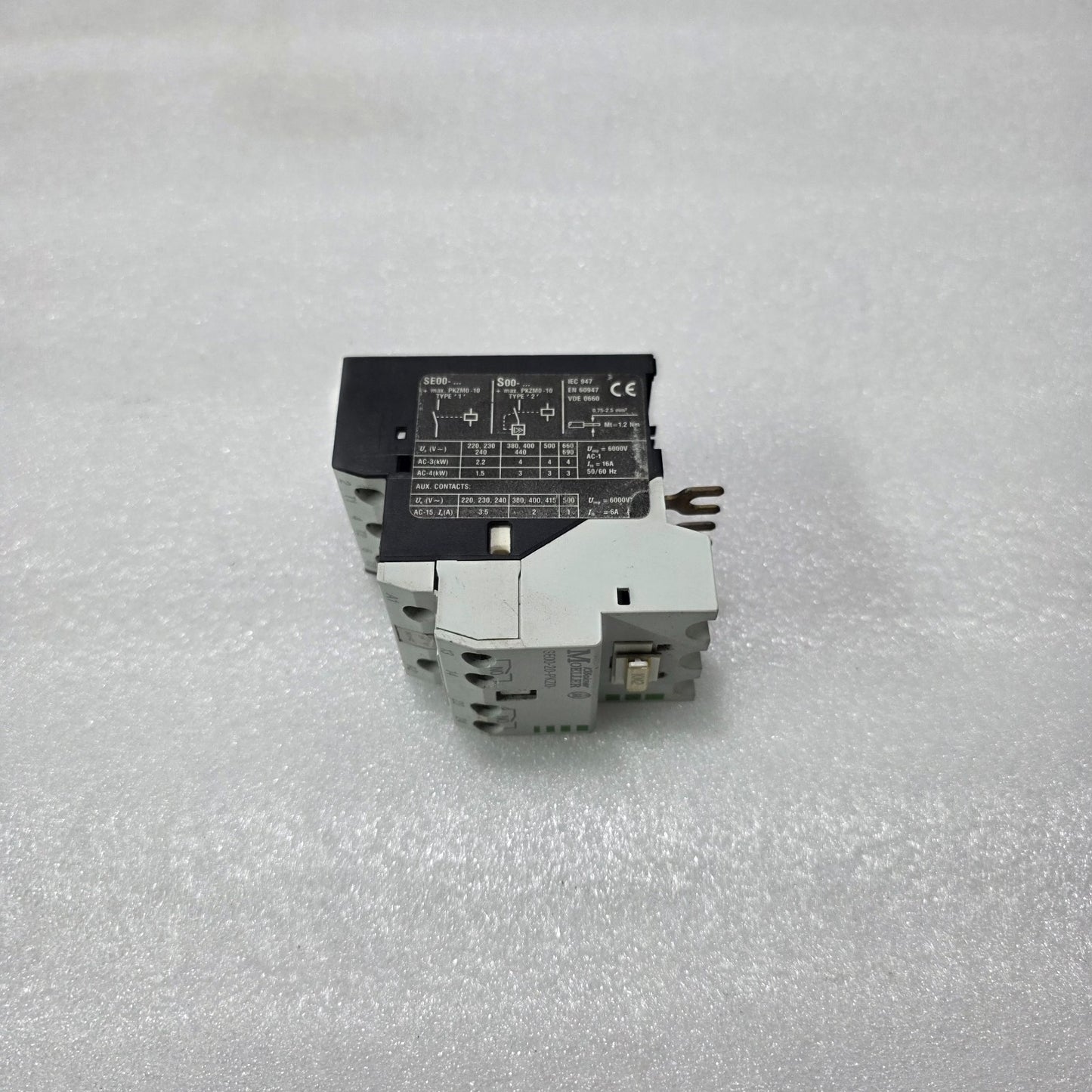 KLÖCKNER MOELLER SE00-20-PKZ0 AUXILIARY CONTACT BLOCK 2NO 24V AC FOR PKZM0 MOTOR