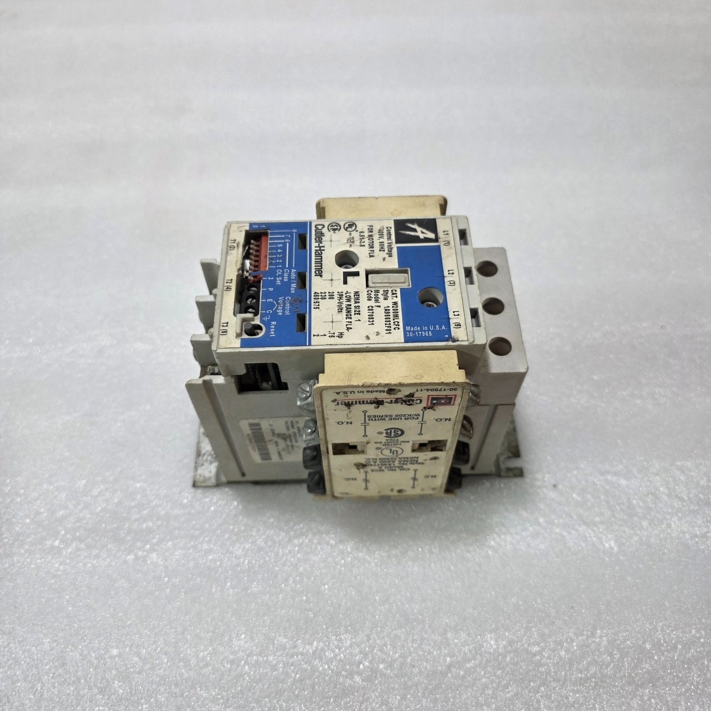 CUTLER HAMMER W200MLCFC MOTOR STARTER | NEMA SIZE 1 | 120V COIL | 0.5–3.8 FLA |