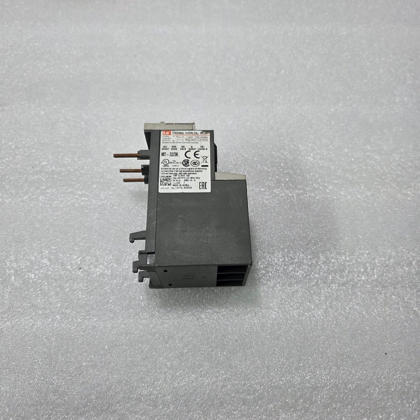 LS MT-32/3K THERMAL OVERLOAD RELAY 2.5–4A CLASS 10A MOTOR PROTECTION RELAY