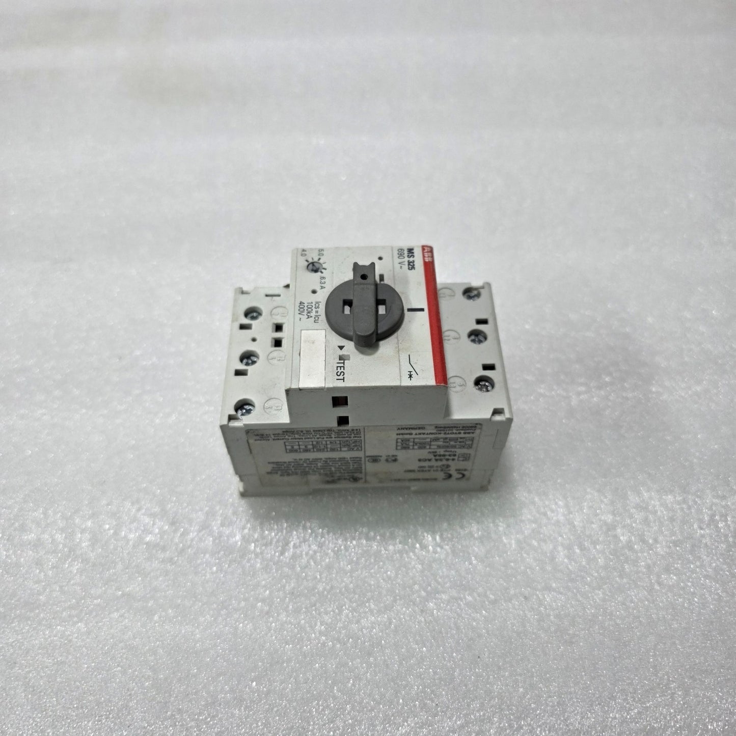 ABB MS325 MOTOR PROTECTION CIRCUIT BREAKER 4–6.3A MPCB 690V 100KA MANUAL MOTOR S