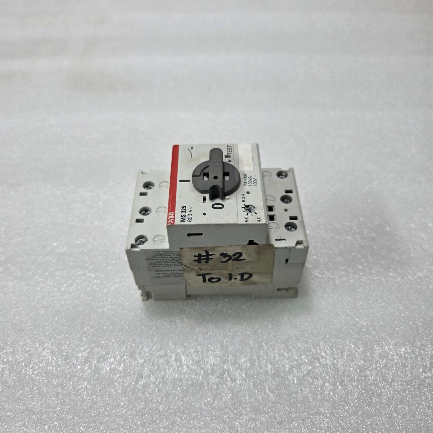 ABB MS325 MOTOR PROTECTION CIRCUIT BREAKER 4–6.3A MPCB 690V 100KA MANUAL MOTOR S