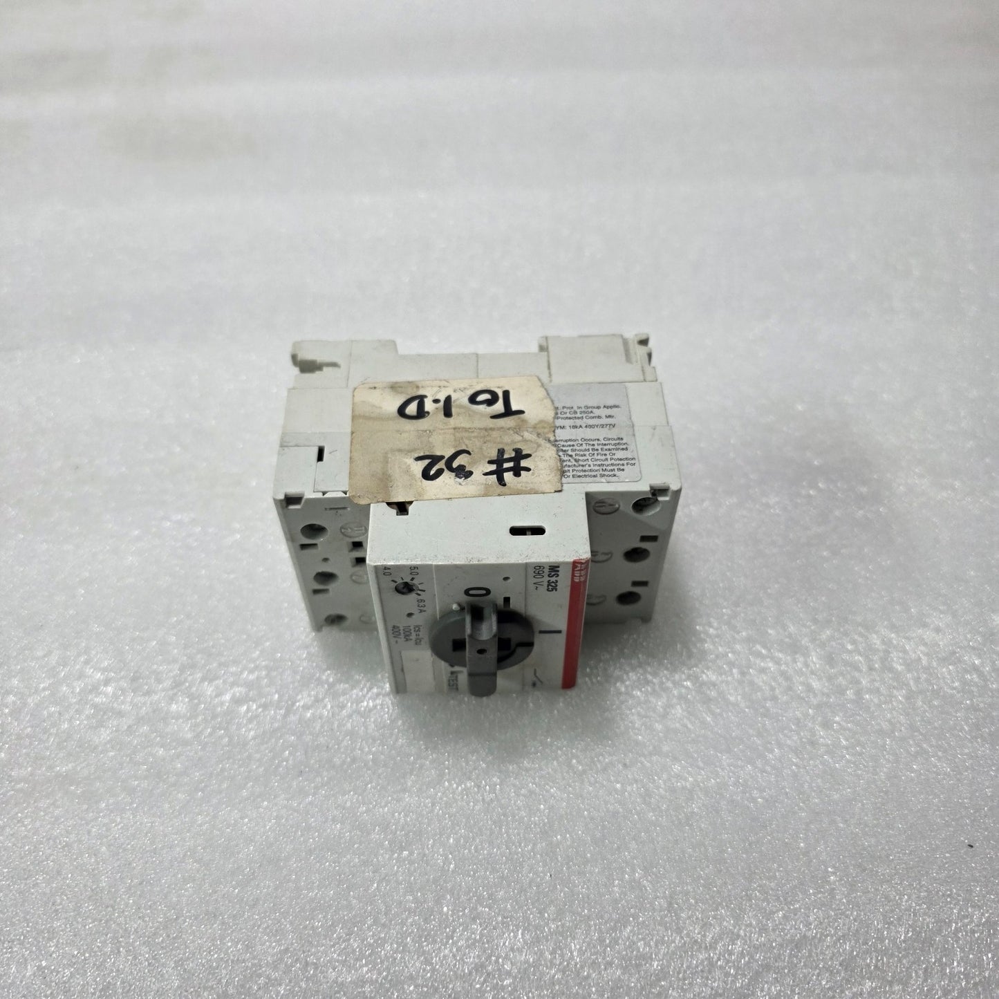 ABB MS325 MOTOR PROTECTION CIRCUIT BREAKER 4–6.3A MPCB 690V 100KA MANUAL MOTOR S