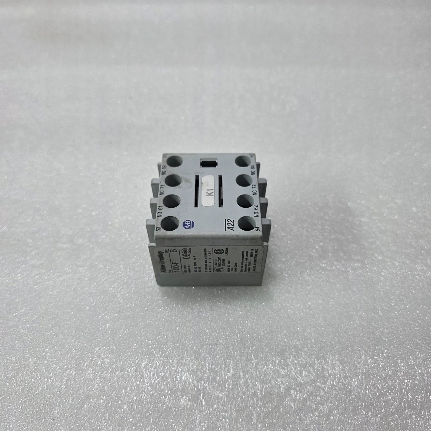 ALLEN BRADLEY 100-F AUXILIARY CONTACT BLOCK 10A – SER B