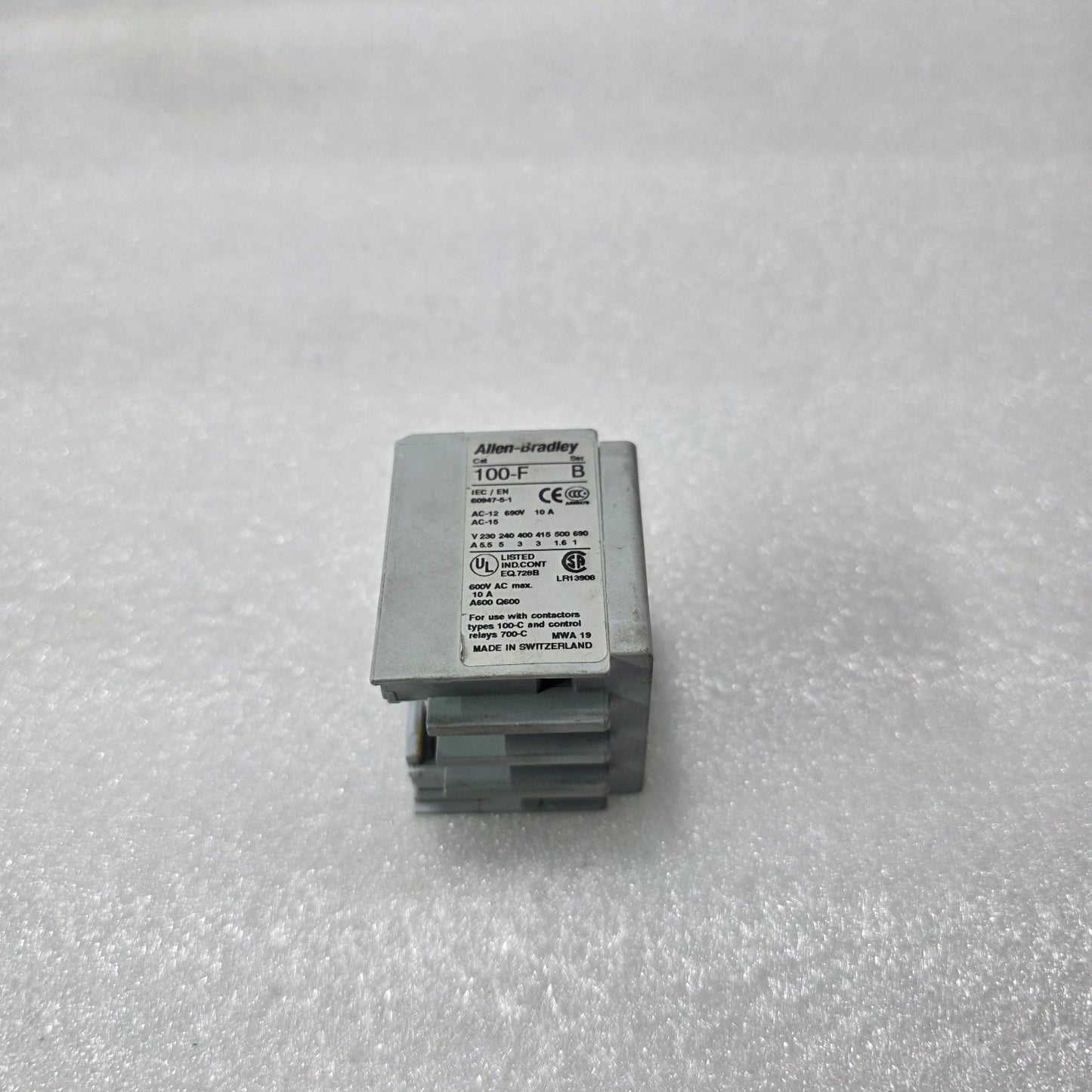 ALLEN BRADLEY 100-F AUXILIARY CONTACT BLOCK 10A – SER B