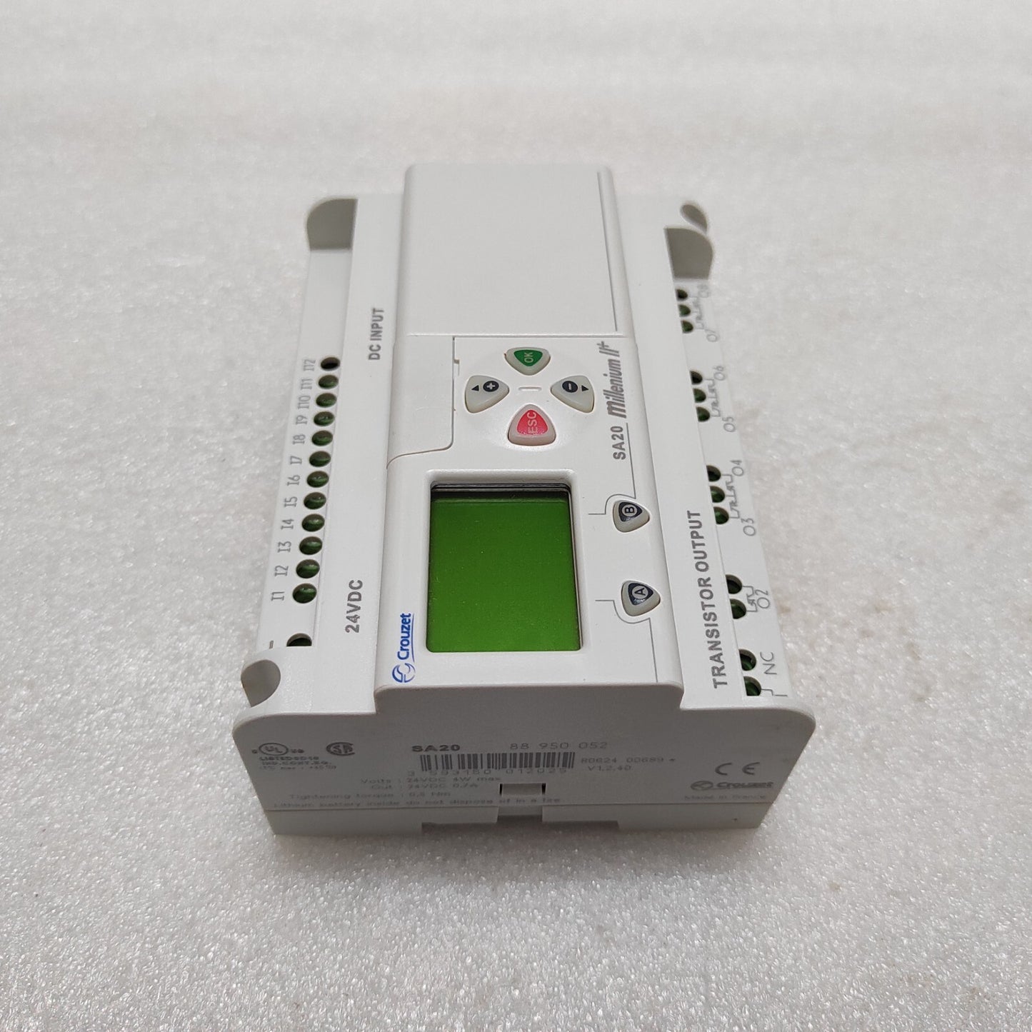 CROUZET SA20 MILLENIUM 2 CONTROLLER RELAY 88950052 24VDC