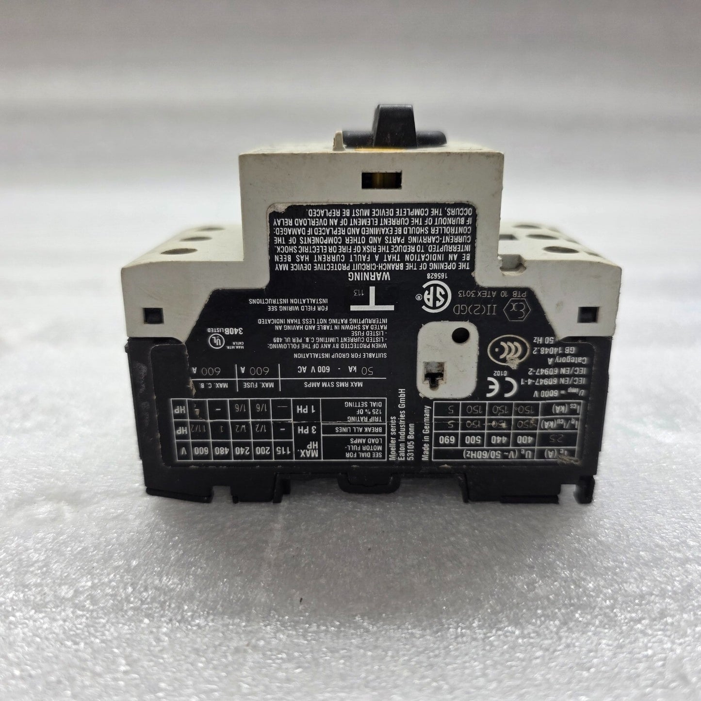 EATON PKZM0-2.5 MOTOR PROTECTION CIRCUIT BREAKER 2.5A XTPR2P5BC1