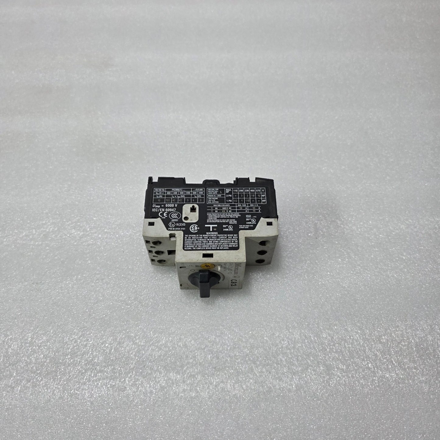 MOELLER PKZM0-10 MOTOR PROTECTION CIRCUIT BREAKER 6.3–10A MANUAL MOTOR STARTER