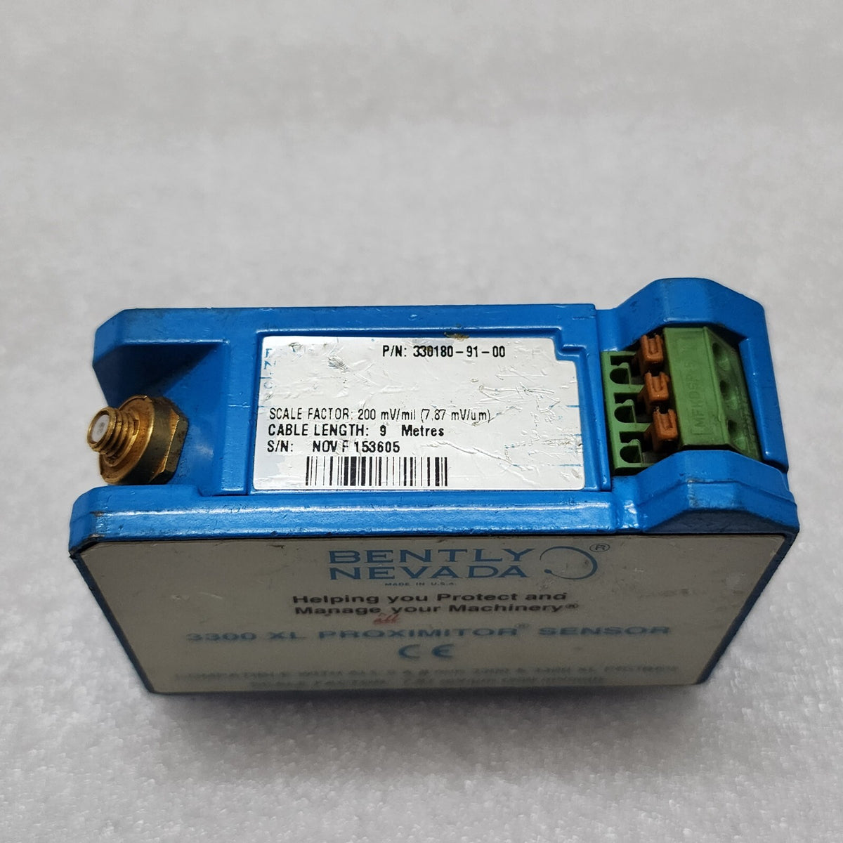 BENTLY NEVADA 330180-91-00 3300 XL PROXIMITY SENSOR