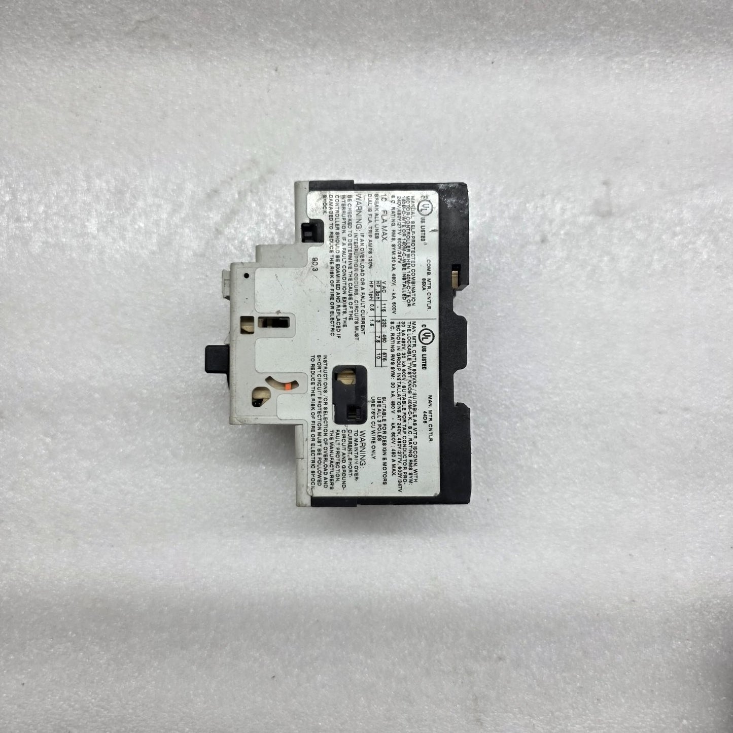 ALLEN BRADLEY CAT 140M-C2T-C10 SER C MOTOR CIRCUIT PROTECTOR 6.3-10 A