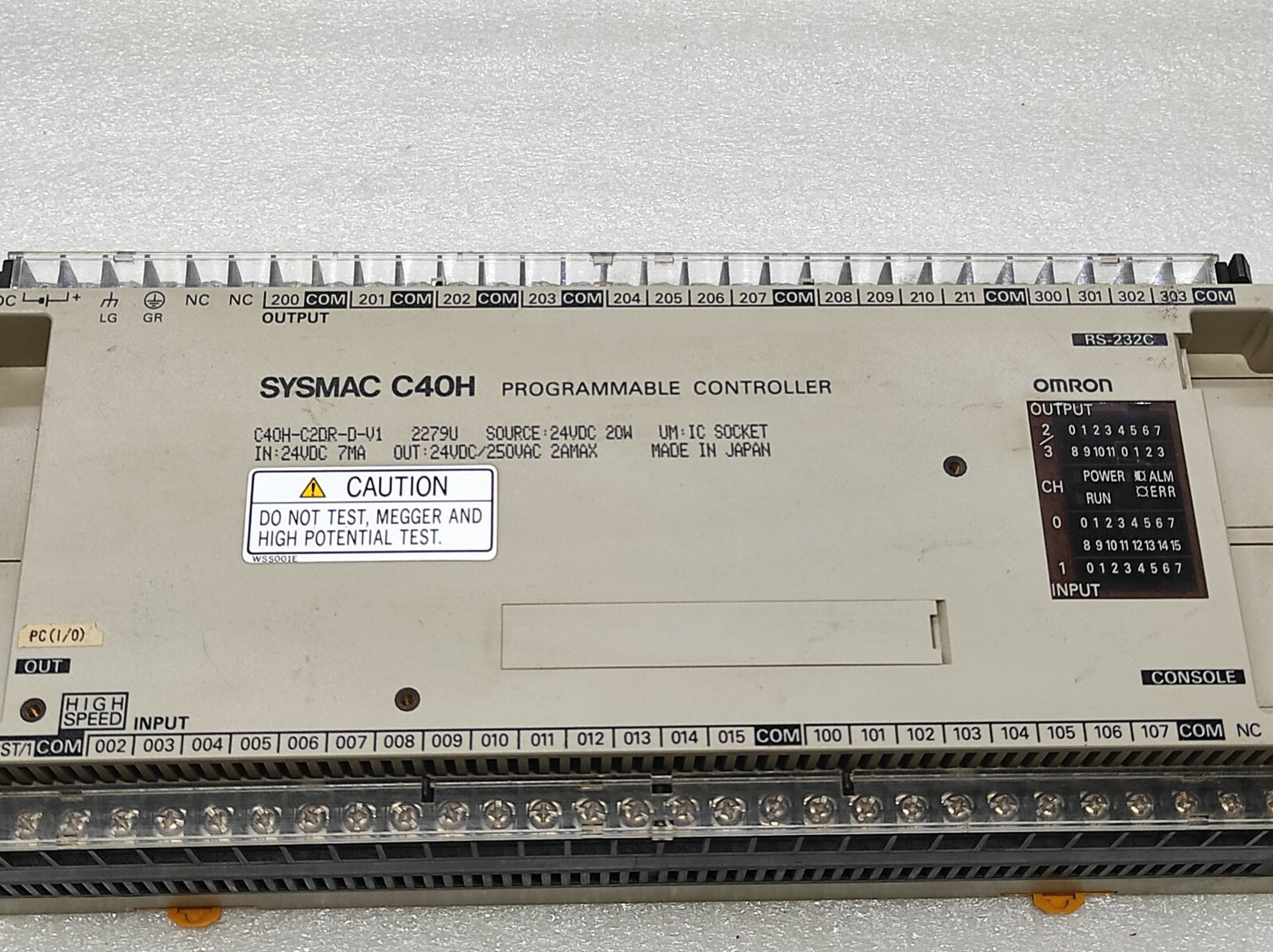 OMRON SYSMAC C40H PROGRAMMABLE CONTROLLER C40H-C2DR-D-V1