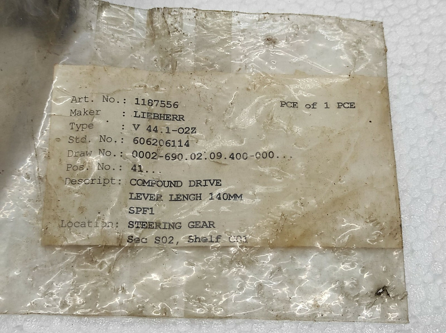LIEBHERR W GESSMANN 922 387/1 6A 250V AC/DC V6.1-02Z 1187556 COMPOUND DRIVE JOY