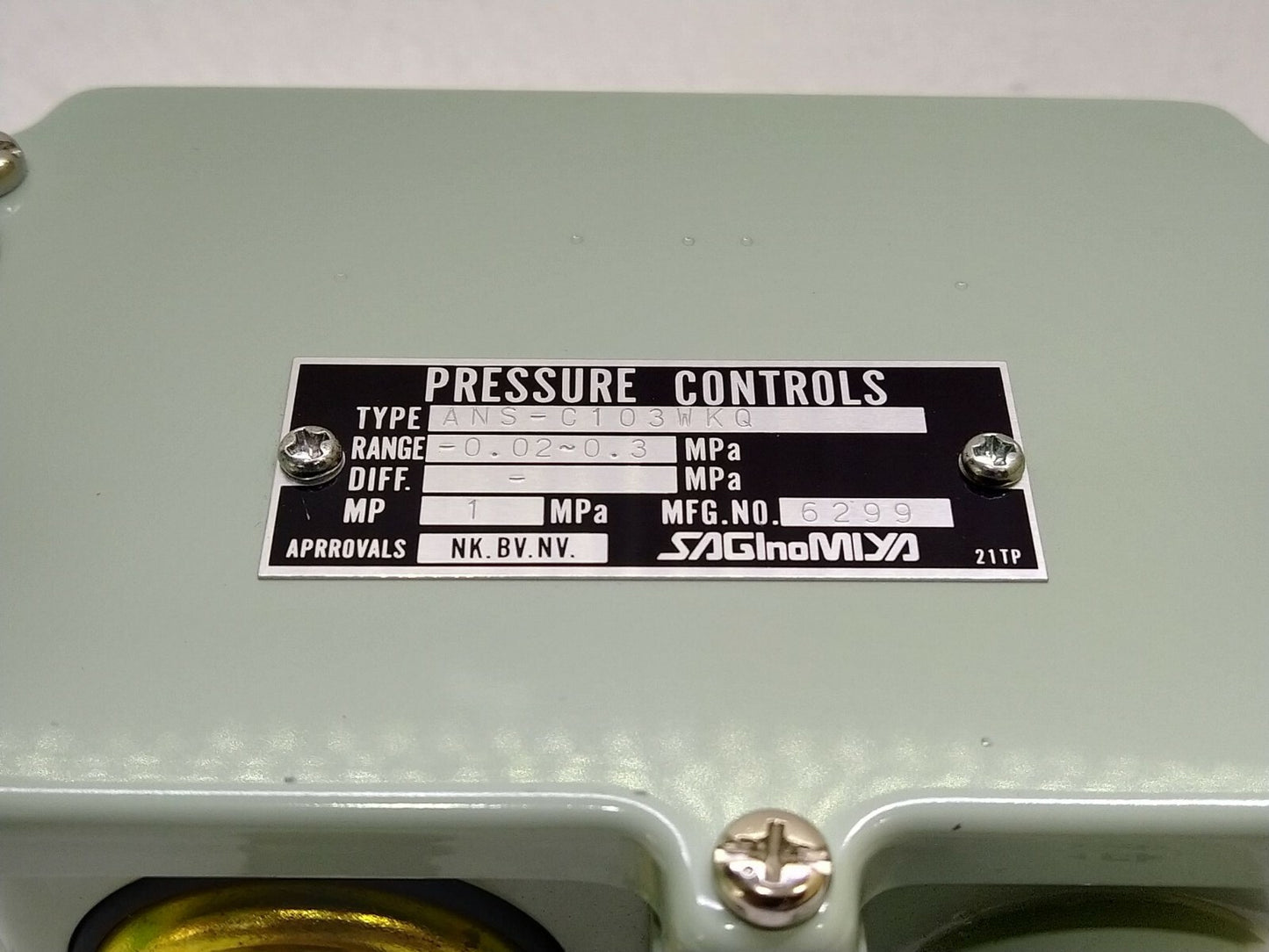 Saginomiya ANS-C103WKQ Pressure Controls ANSC103WKQ