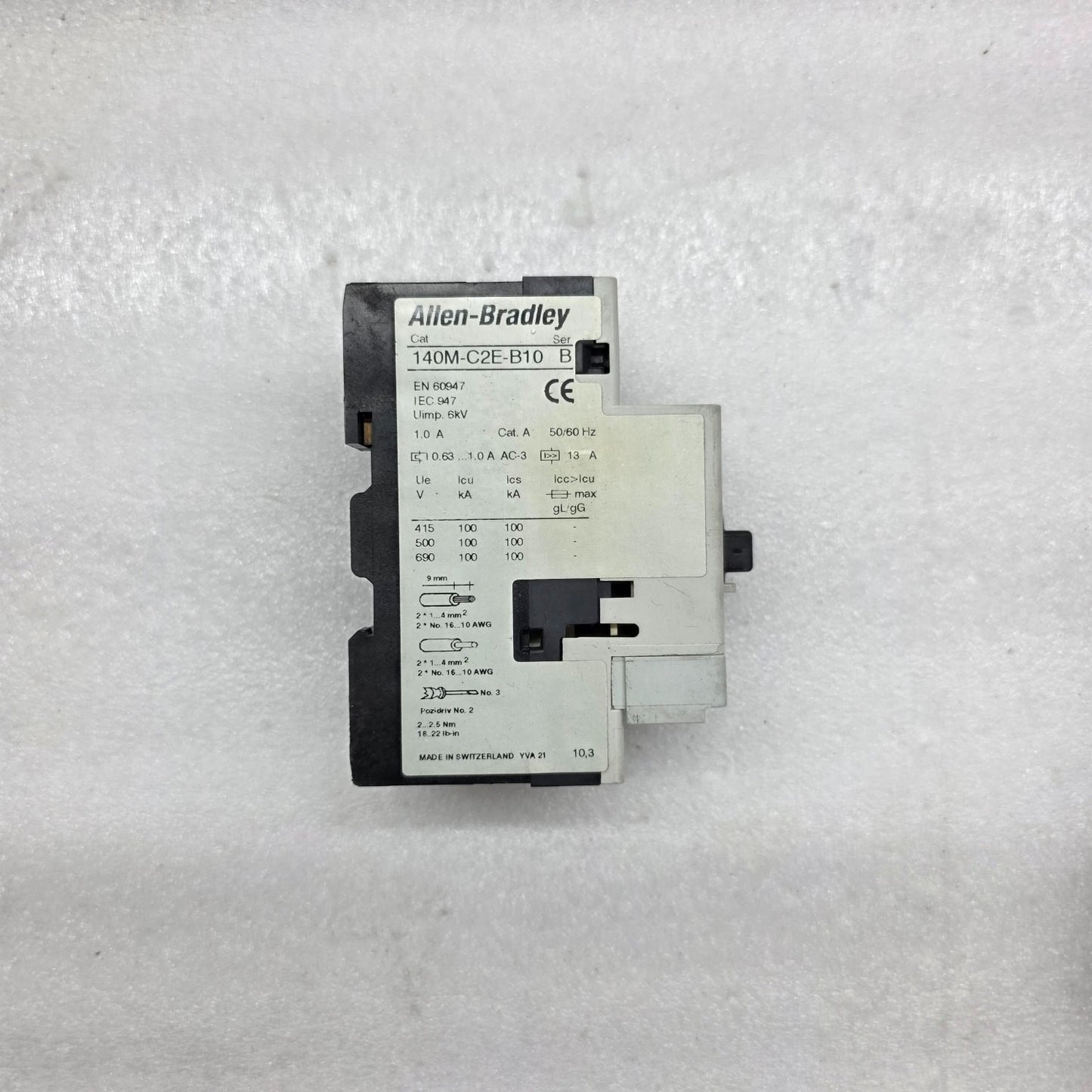 ALLEN BRADLEY CAT 140M-C2E-B10  MOTOR CIRCUIT PROTECTOR 0.63-1.0 A